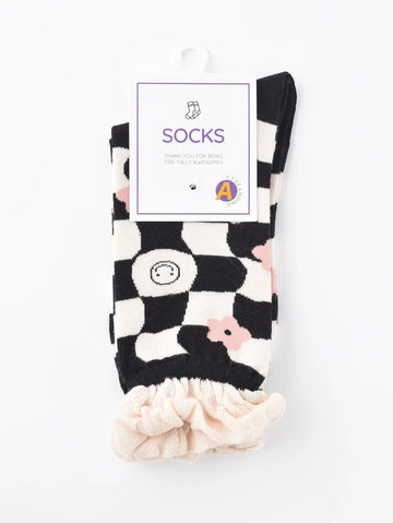 Maddison Checkered Smile Socks