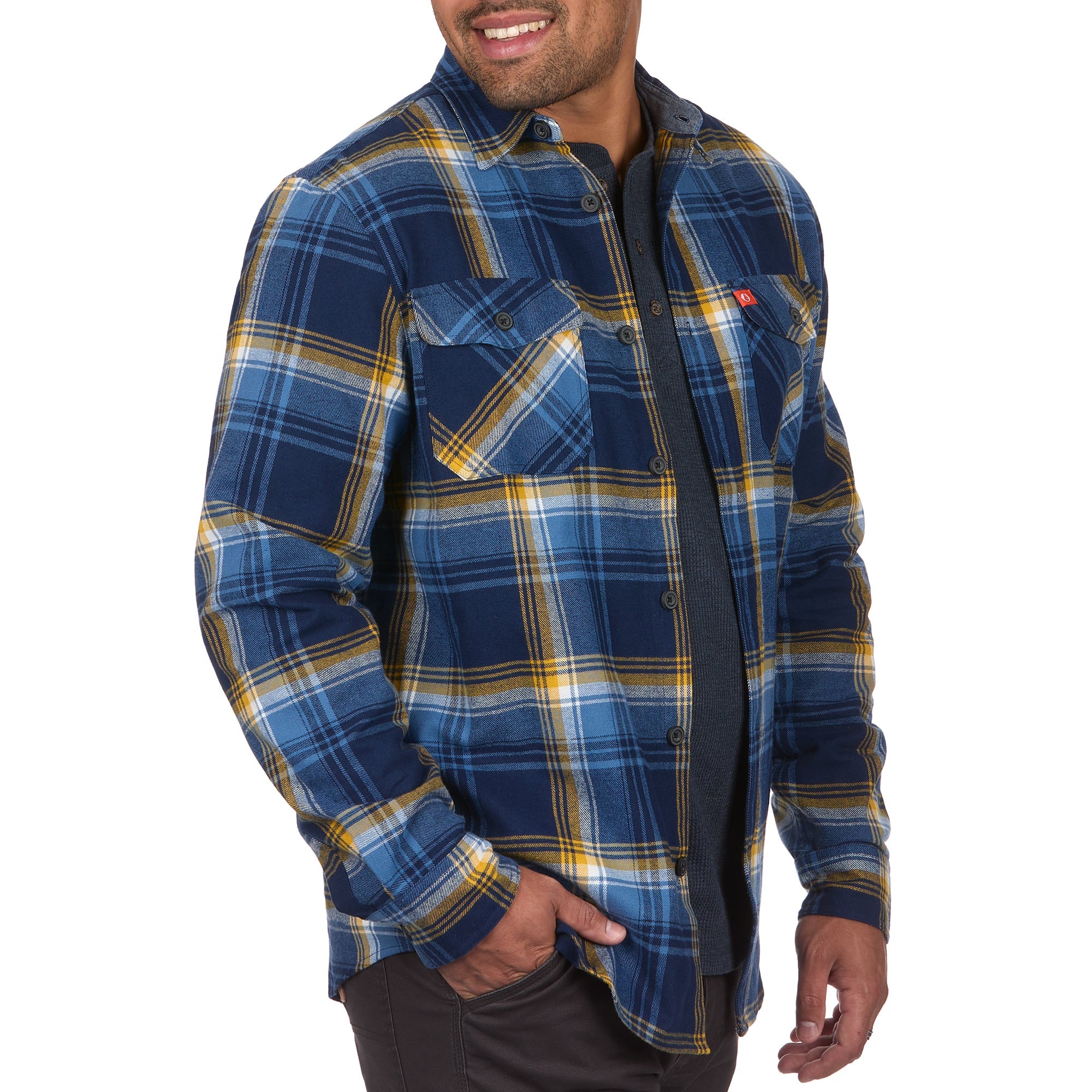 Heavyweight Flannel Shirt with Flap Pockets