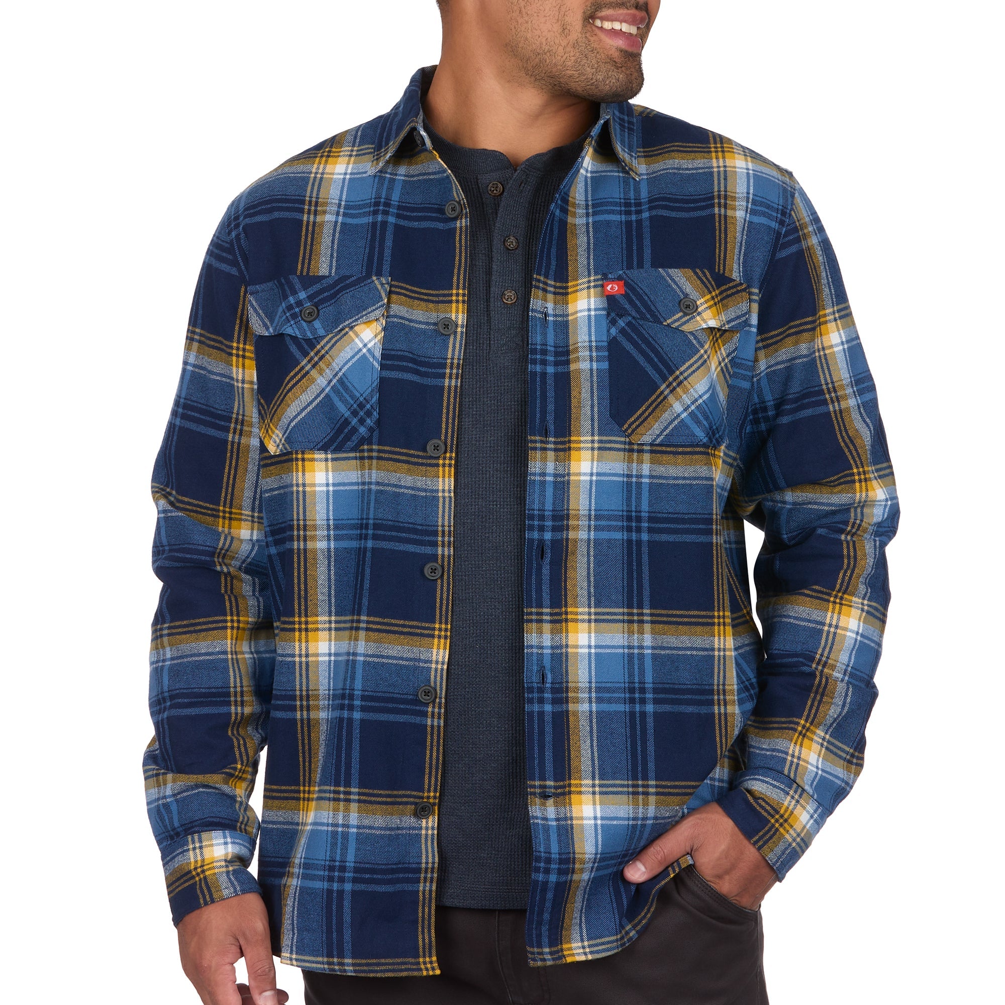 Heavyweight Flannel Shirt with Flap Pockets