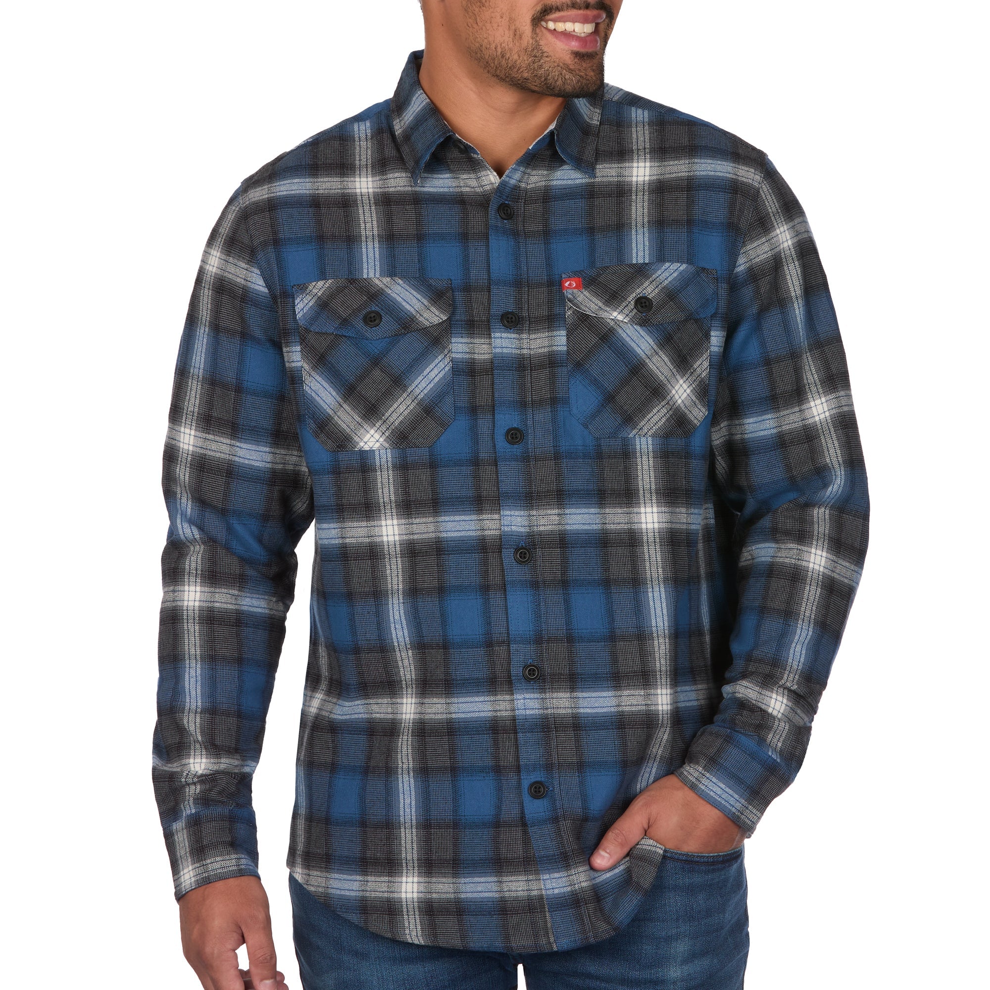 Heavyweight Flannel Shirt with Flap Pockets