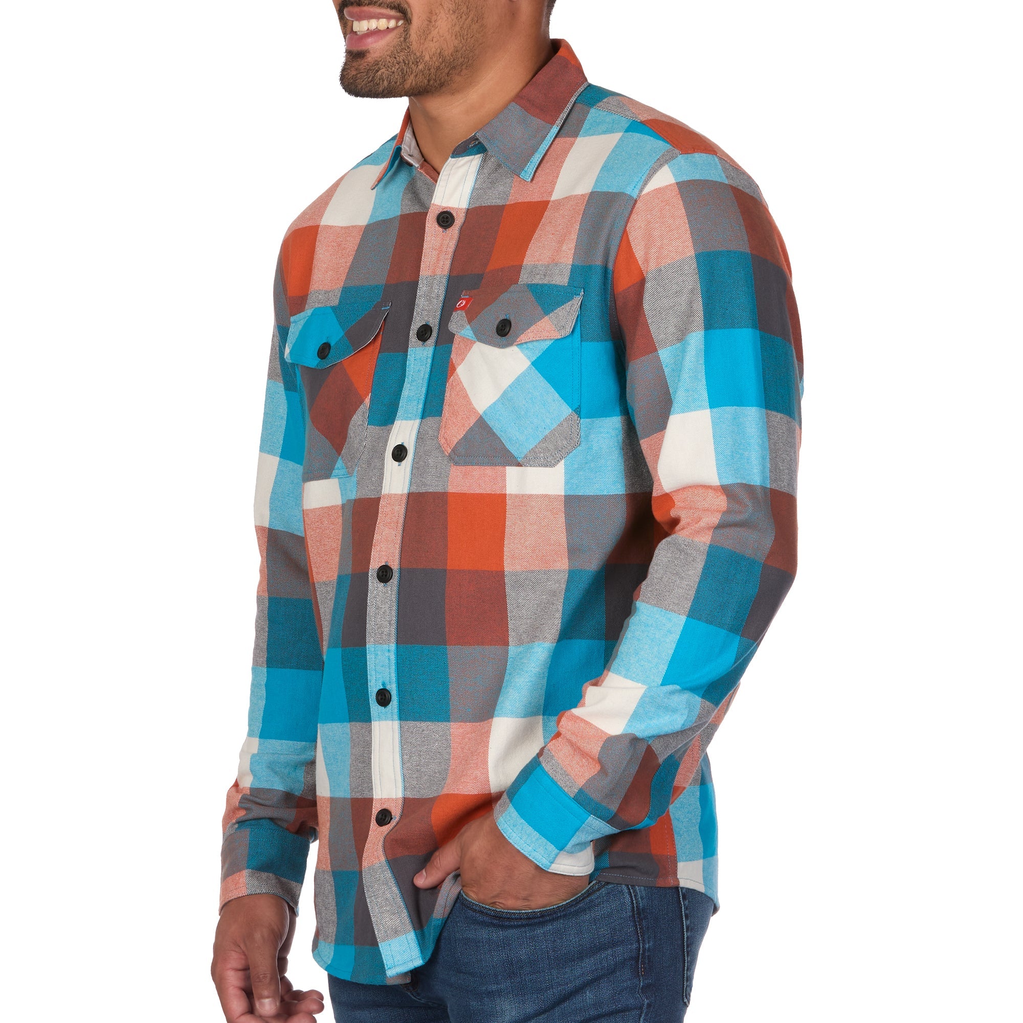 Heavyweight Flannel Shirt with Flap Pockets