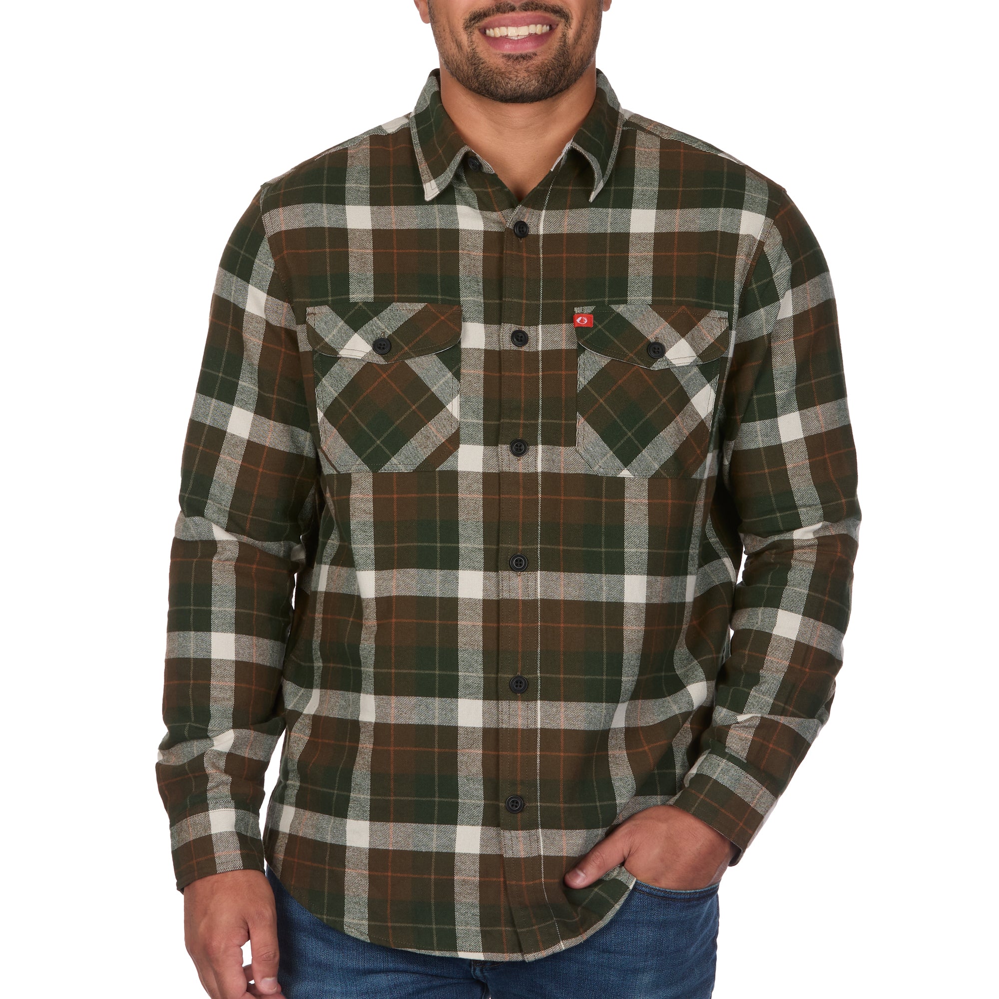 Heavyweight Flannel Shirt with Flap Pockets