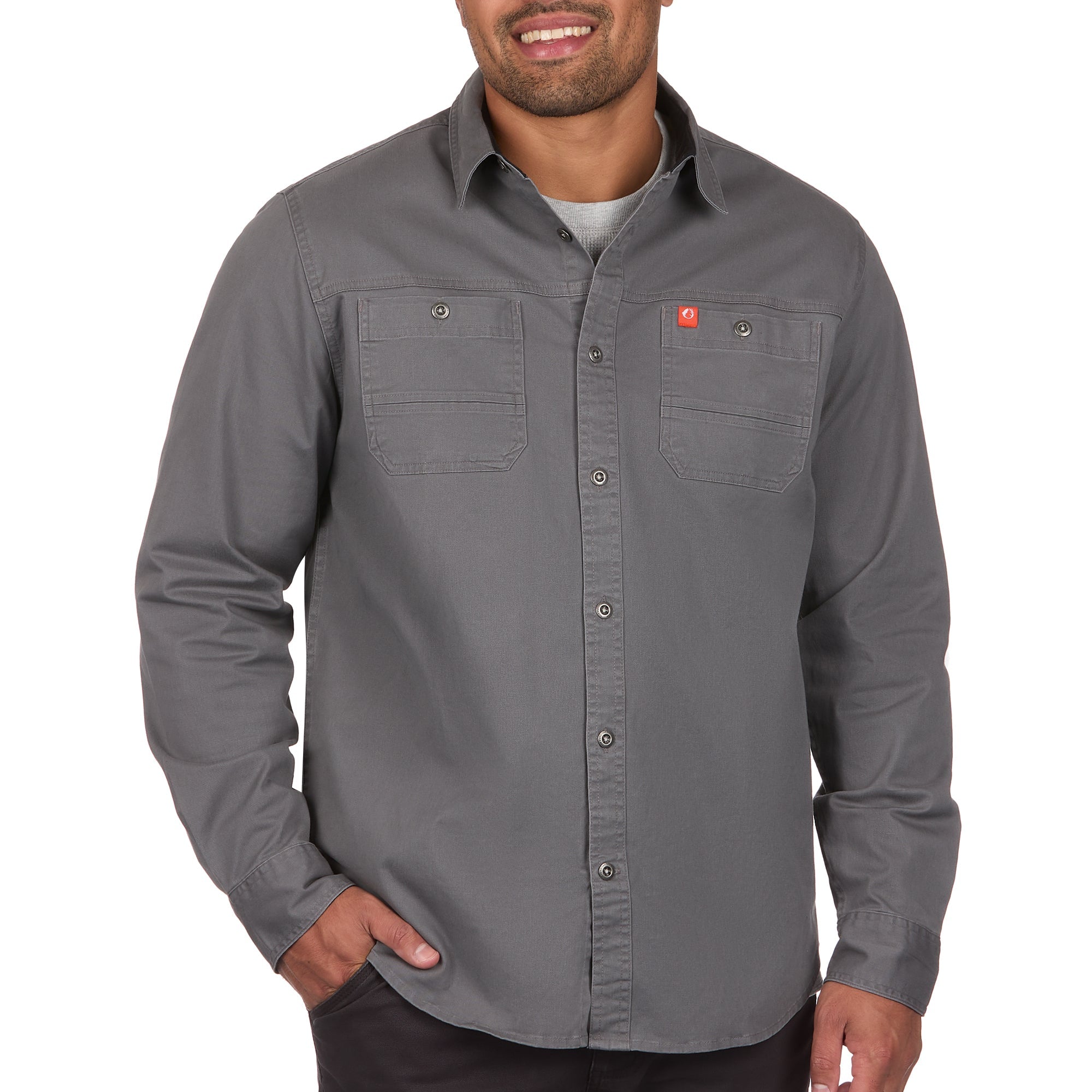 Long-Sleeve Stretch Twill Work Shirt