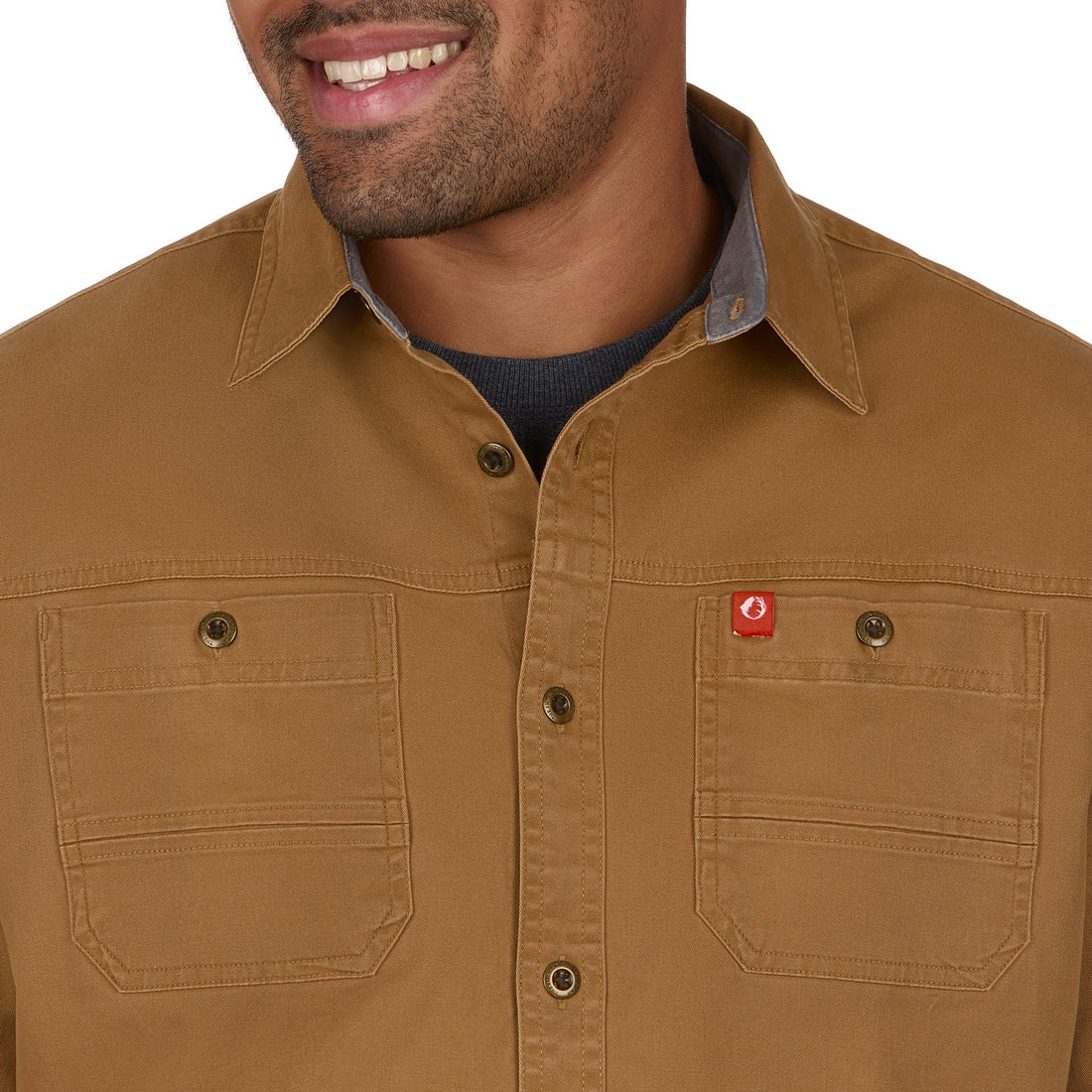 Long-Sleeve Stretch Twill Work Shirt