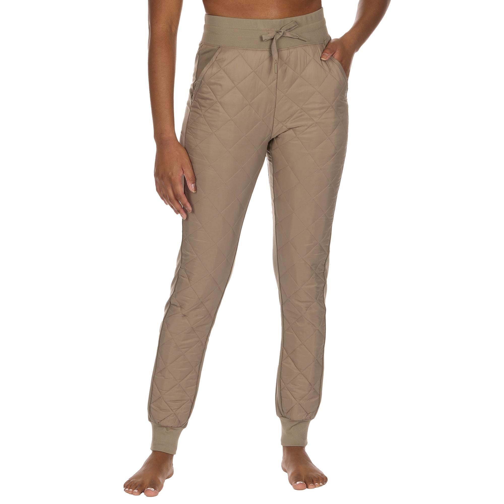 Women's High Rise Quilted Front Joggers