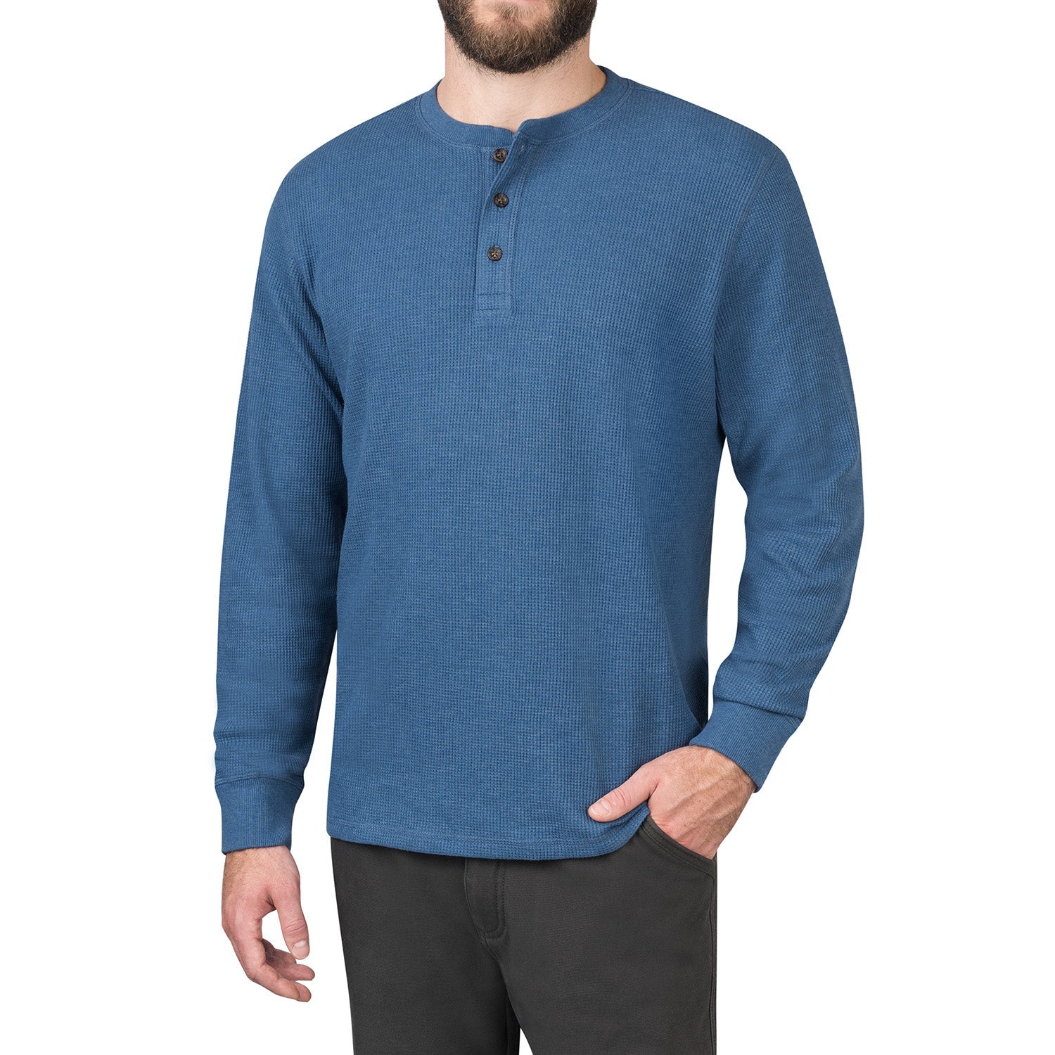 Waffle Henley Long Sleeve Shirt