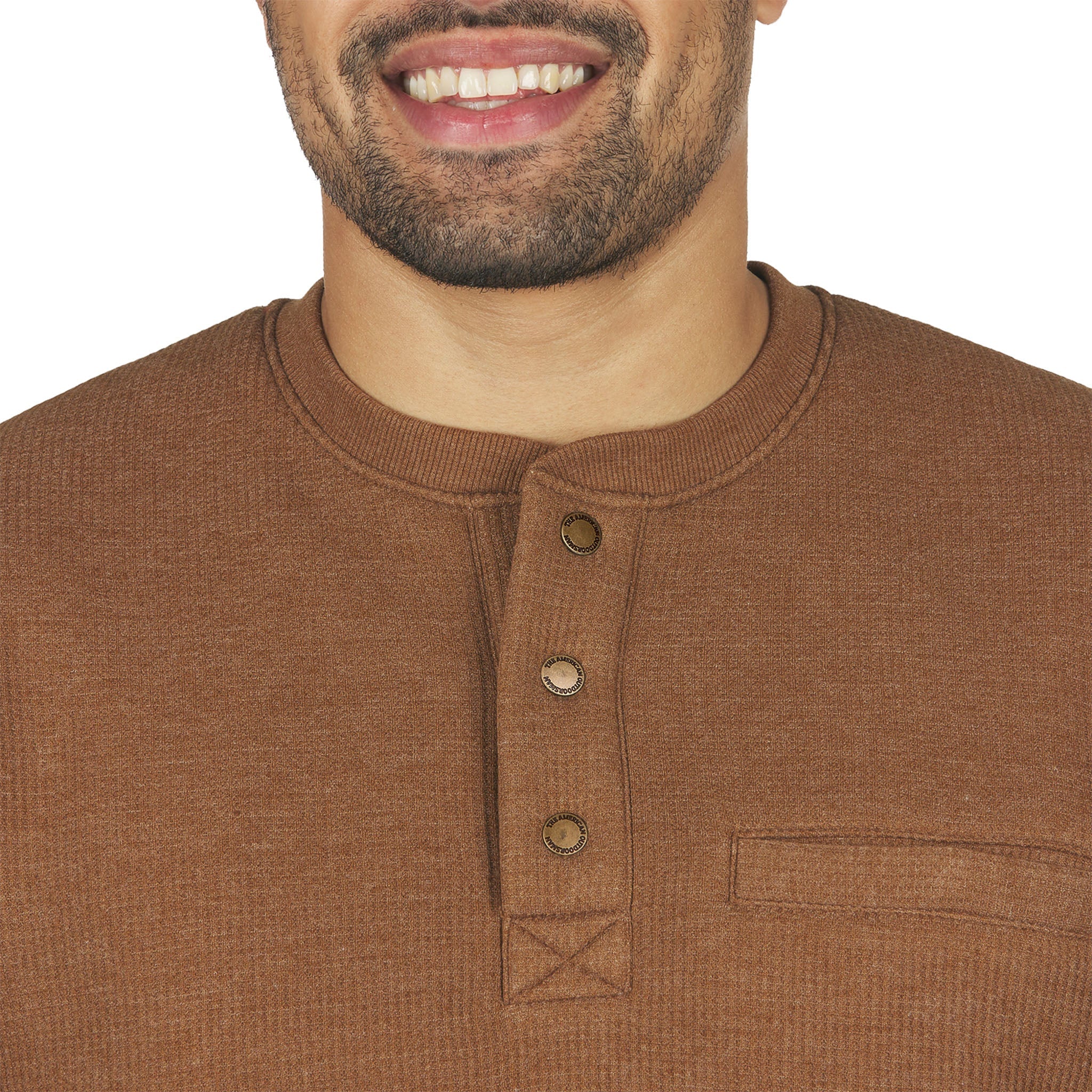 Sherpa Lined Waffle Henley Shirt