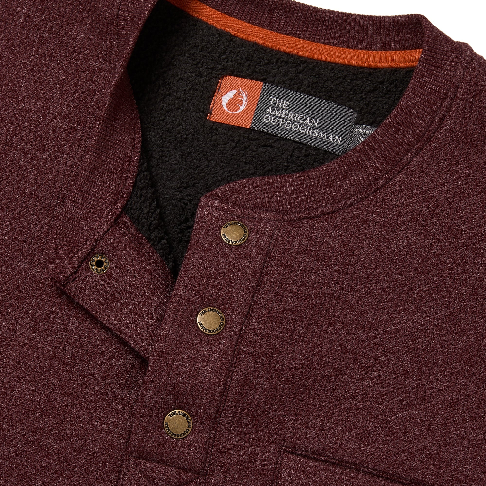 Sherpa Lined Waffle Henley Shirt