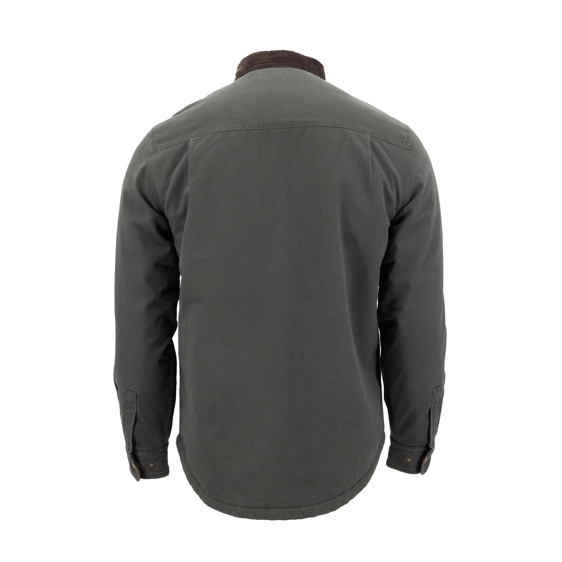 Sherpa Lined Twill Shirt Jacket with Corduroy Collar