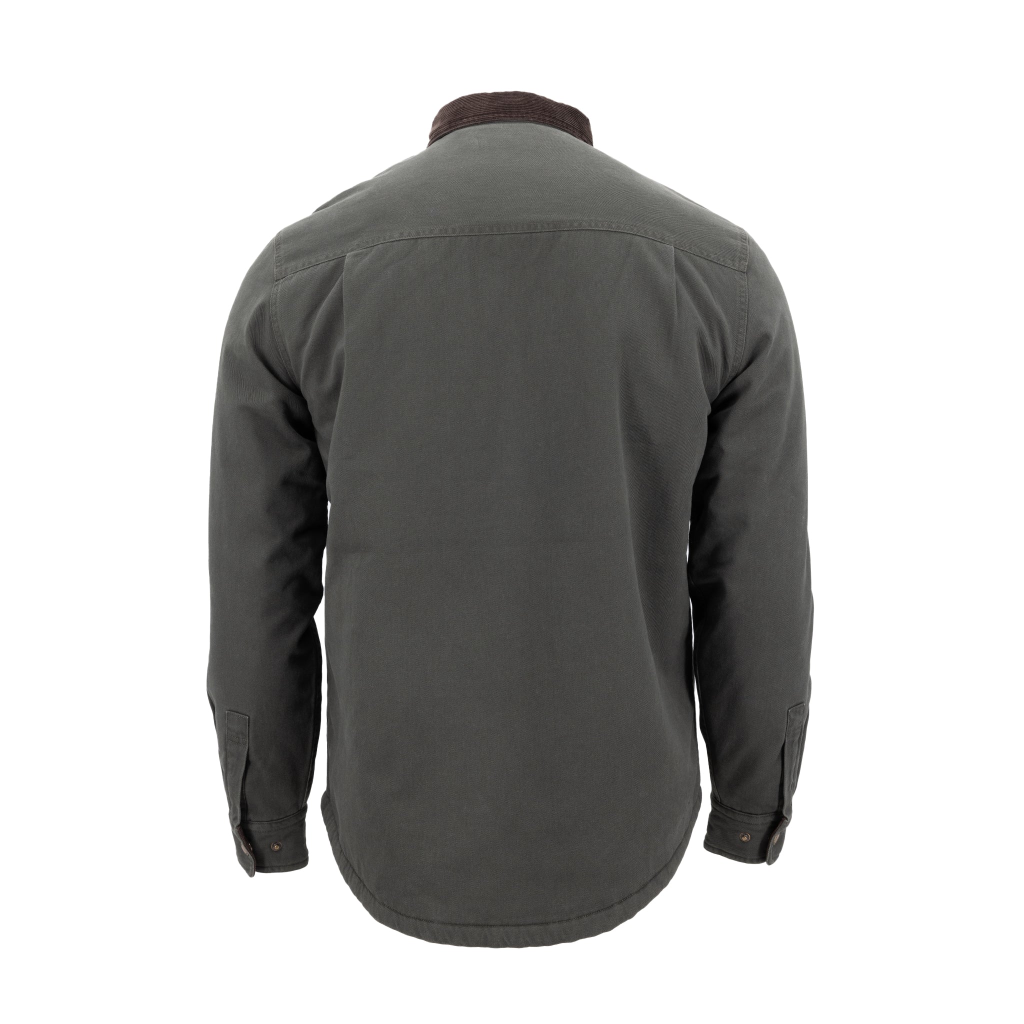 Sherpa Lined Twill Shirt Jacket with Corduroy Collar