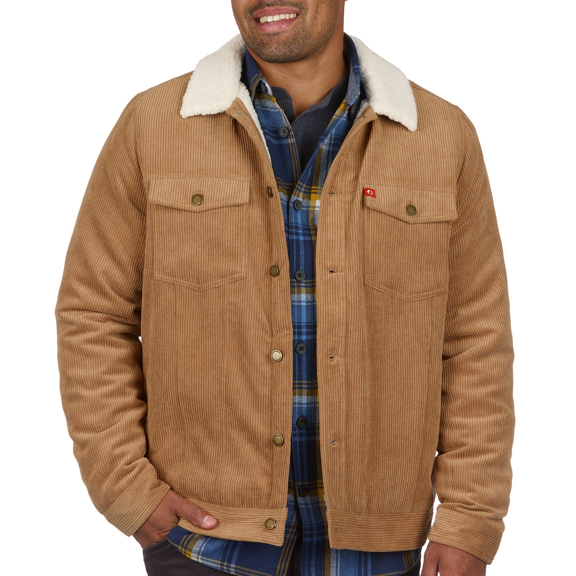 Faux Sheepskin Lined Corduroy Trucker Jacket