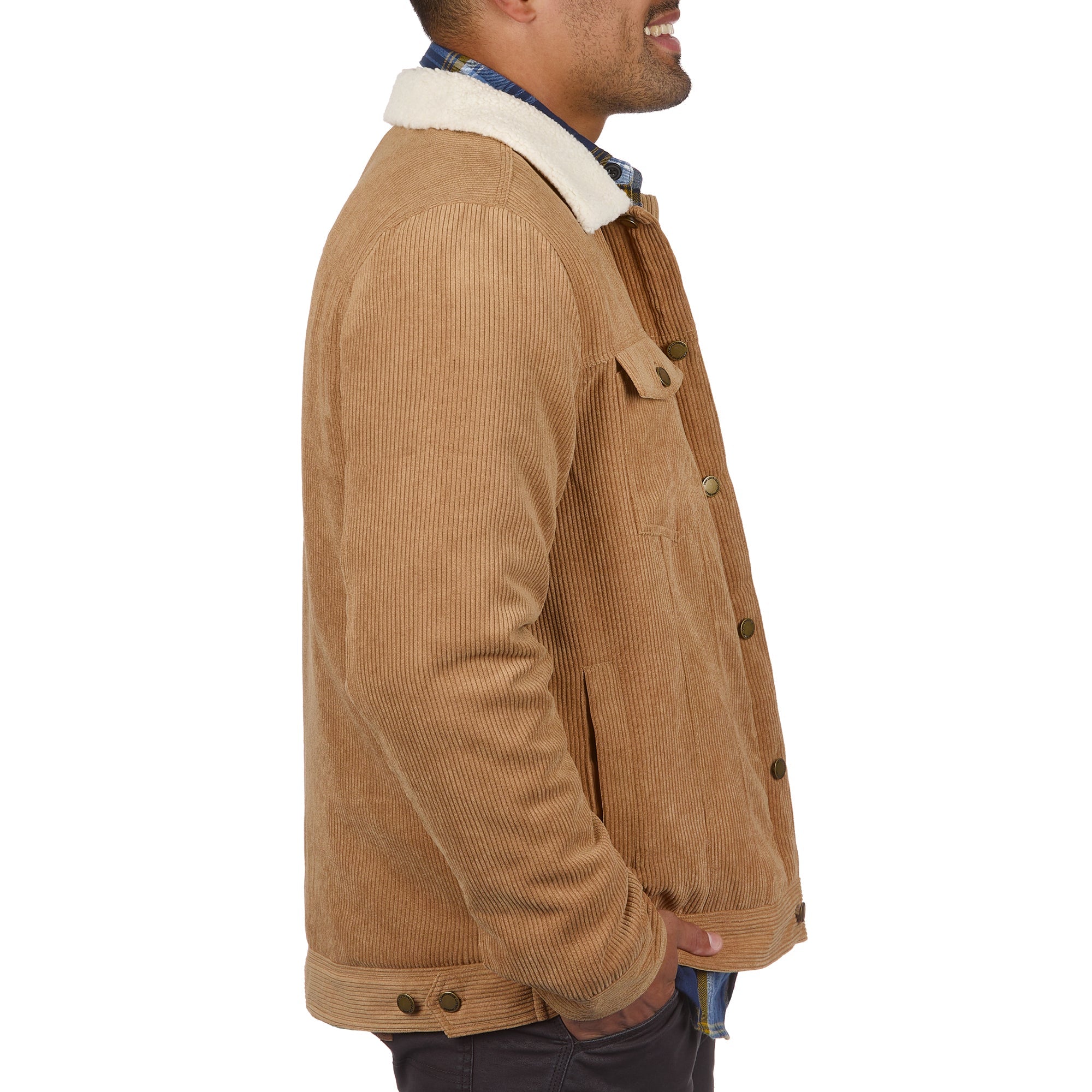Faux Sheepskin Lined Corduroy Trucker Jacket