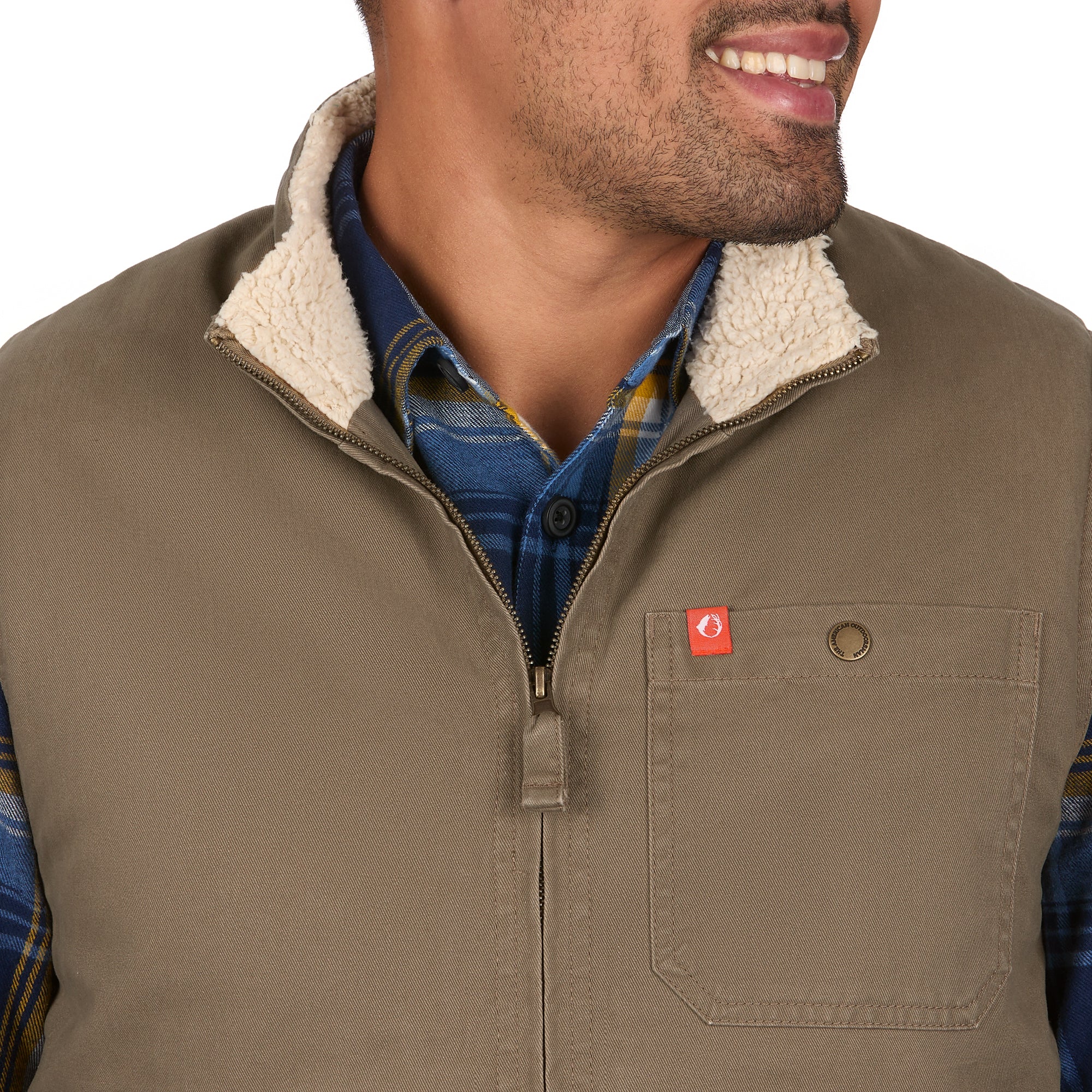 Solid Sherpa Lined Twill Vest
