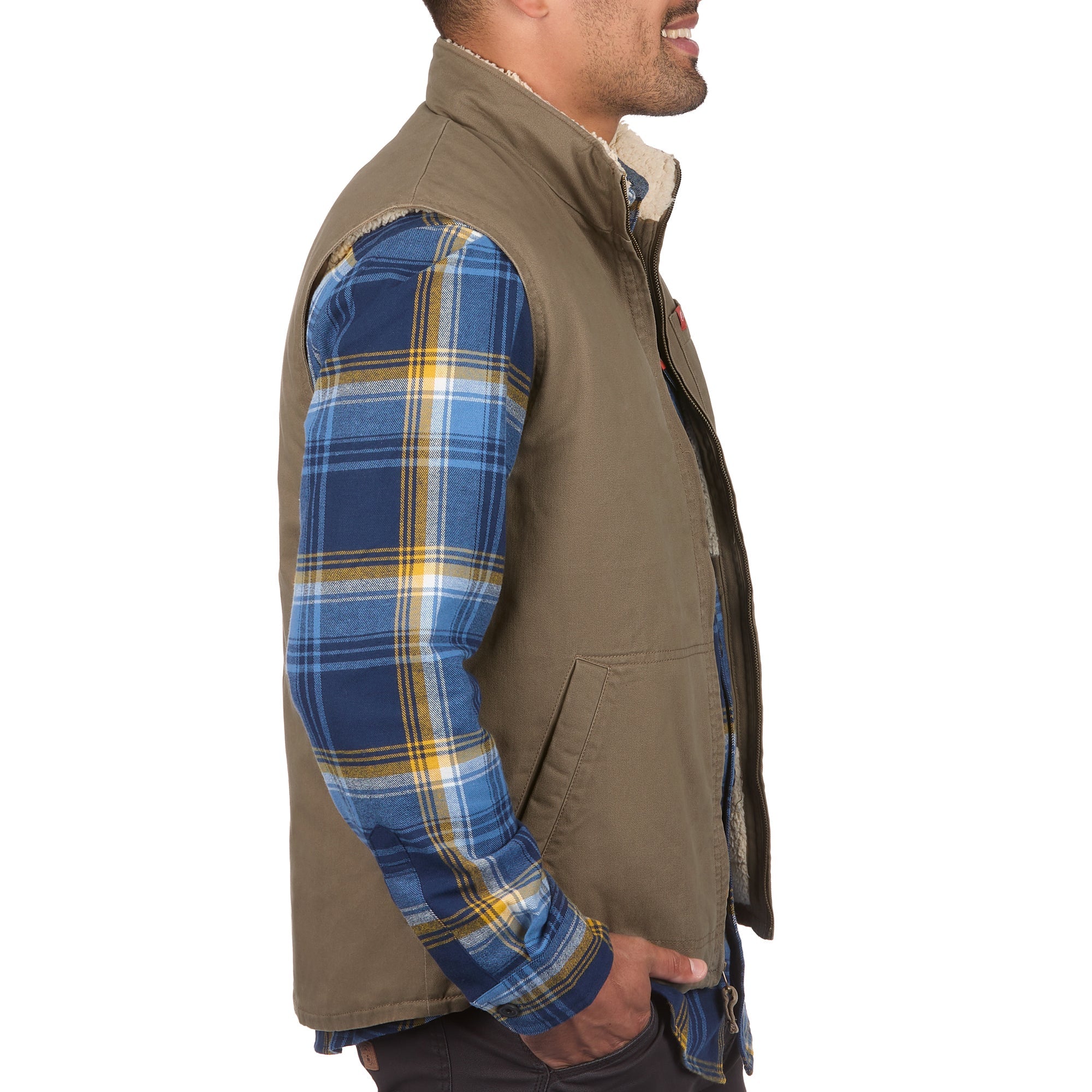 Solid Sherpa Lined Twill Vest