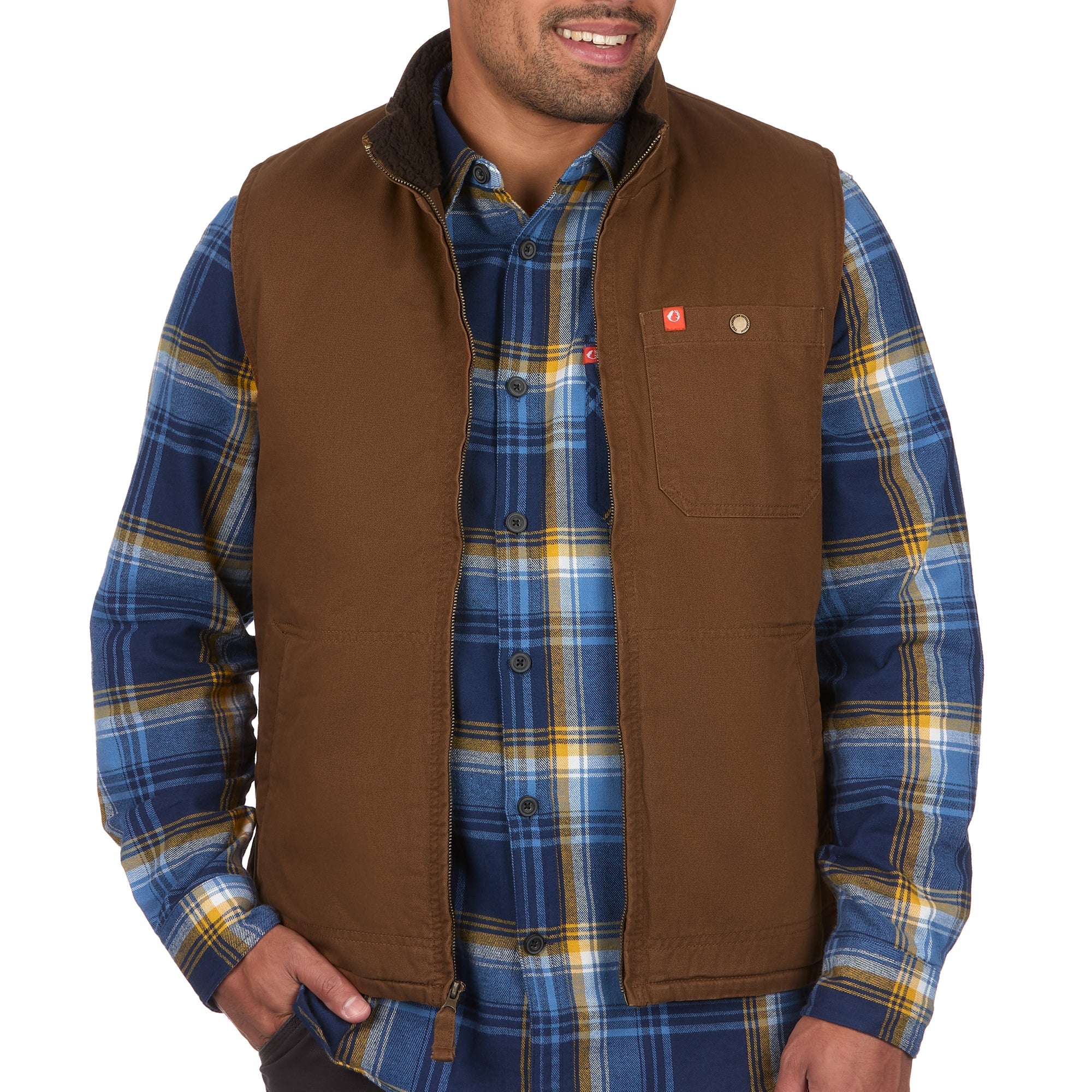 Solid Sherpa Lined Twill Vest