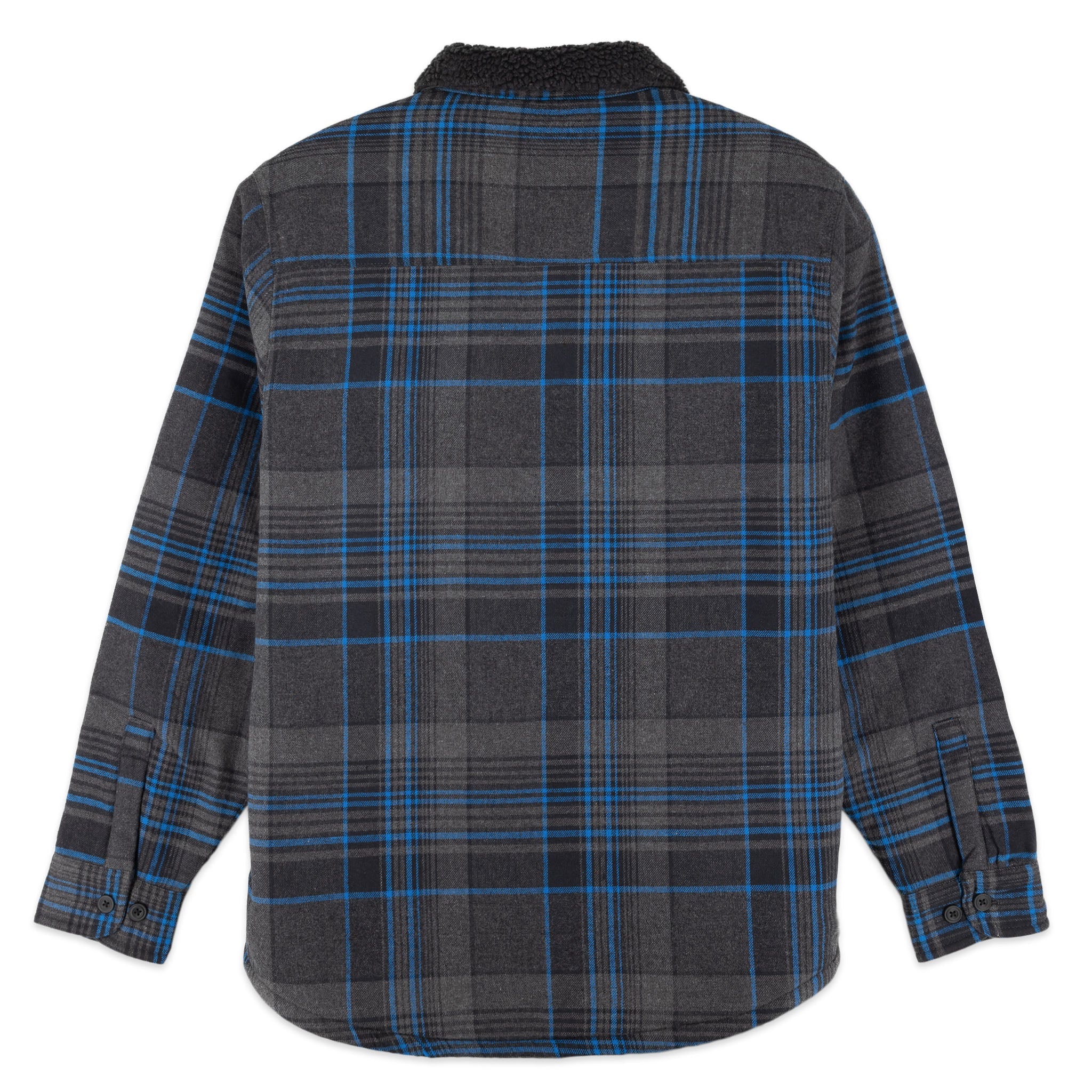 Flannel Shirt Jacket with Sherpa Fleece Lining & Collar