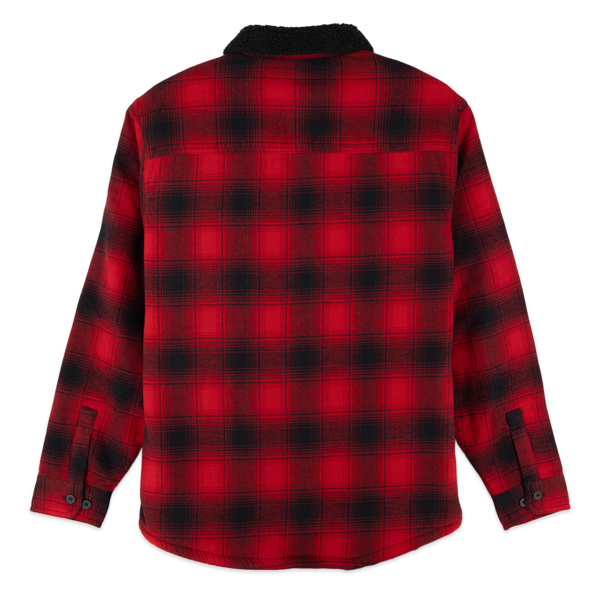 Flannel Shirt Jacket with Sherpa Fleece Lining & Collar