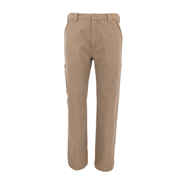 Fleece Bonded Canvas Work Pants with Herringbone Trim