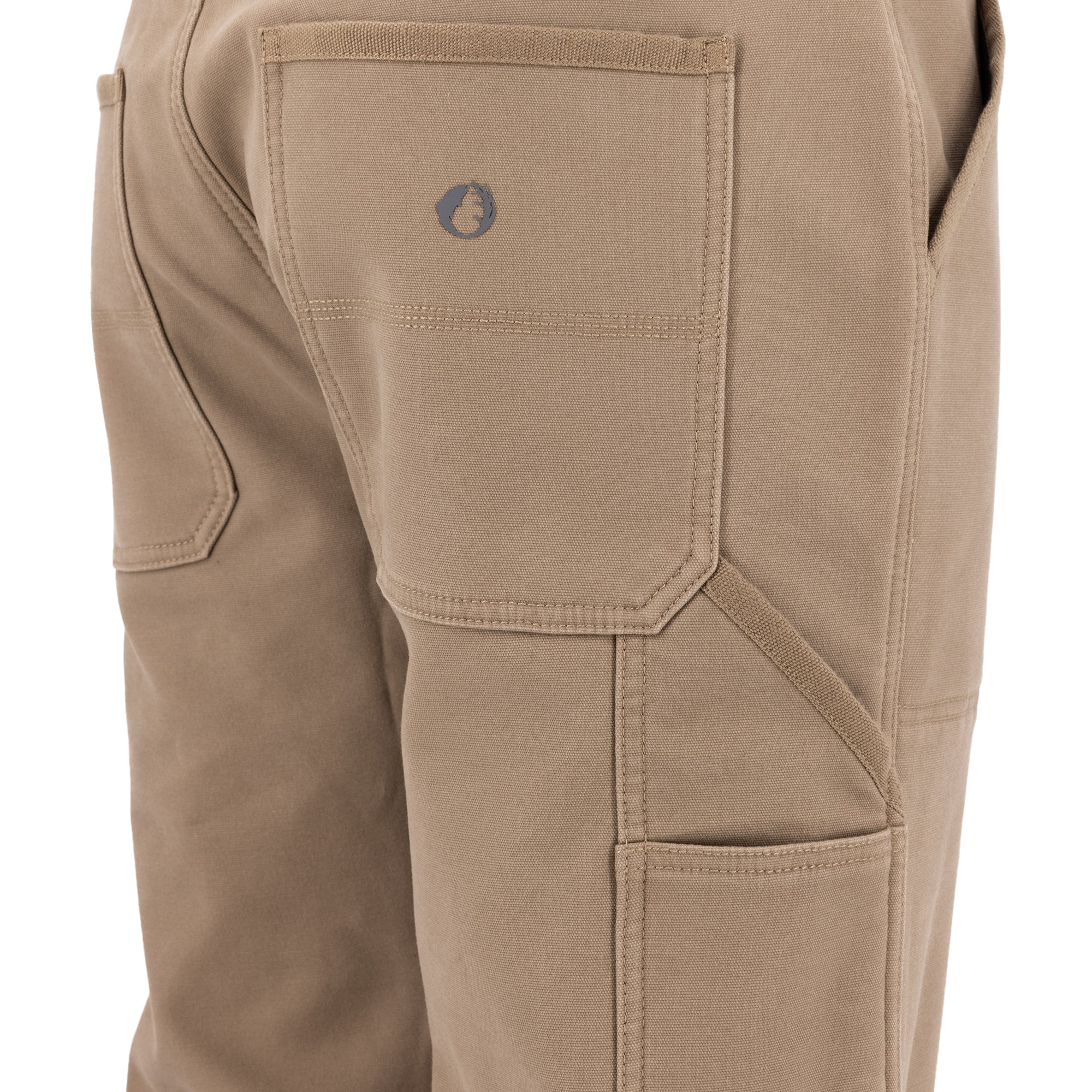 Fleece Bonded Canvas Work Pants with Herringbone Trim