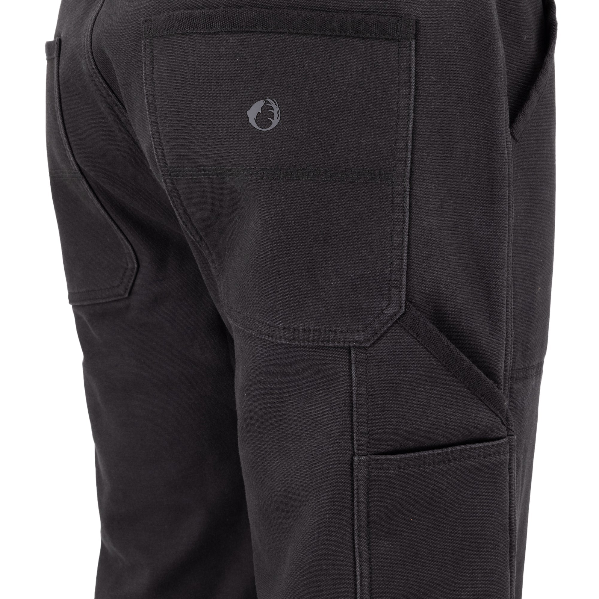 Fleece Bonded Canvas Work Pants with Herringbone Trim