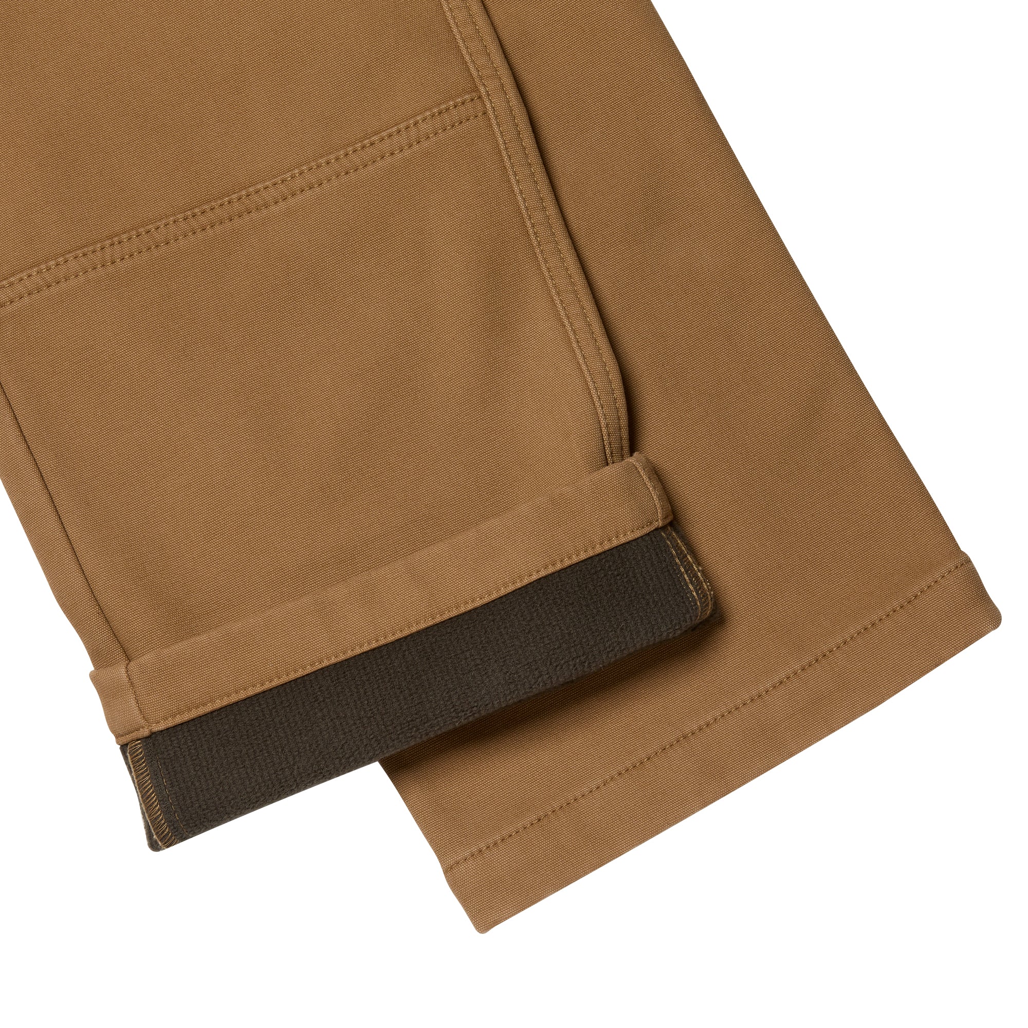 Grid Fleece-Bonded Canvas Pieced Work Pants