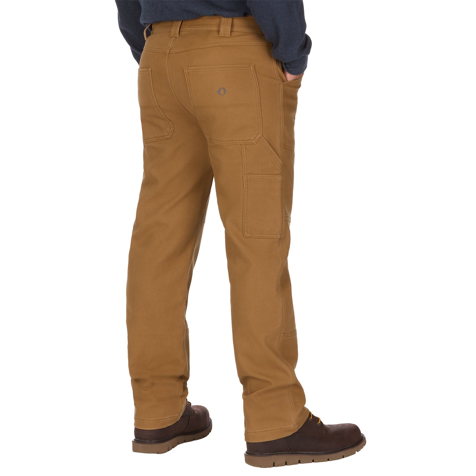 Grid Fleece-Bonded Canvas Pieced Work Pants