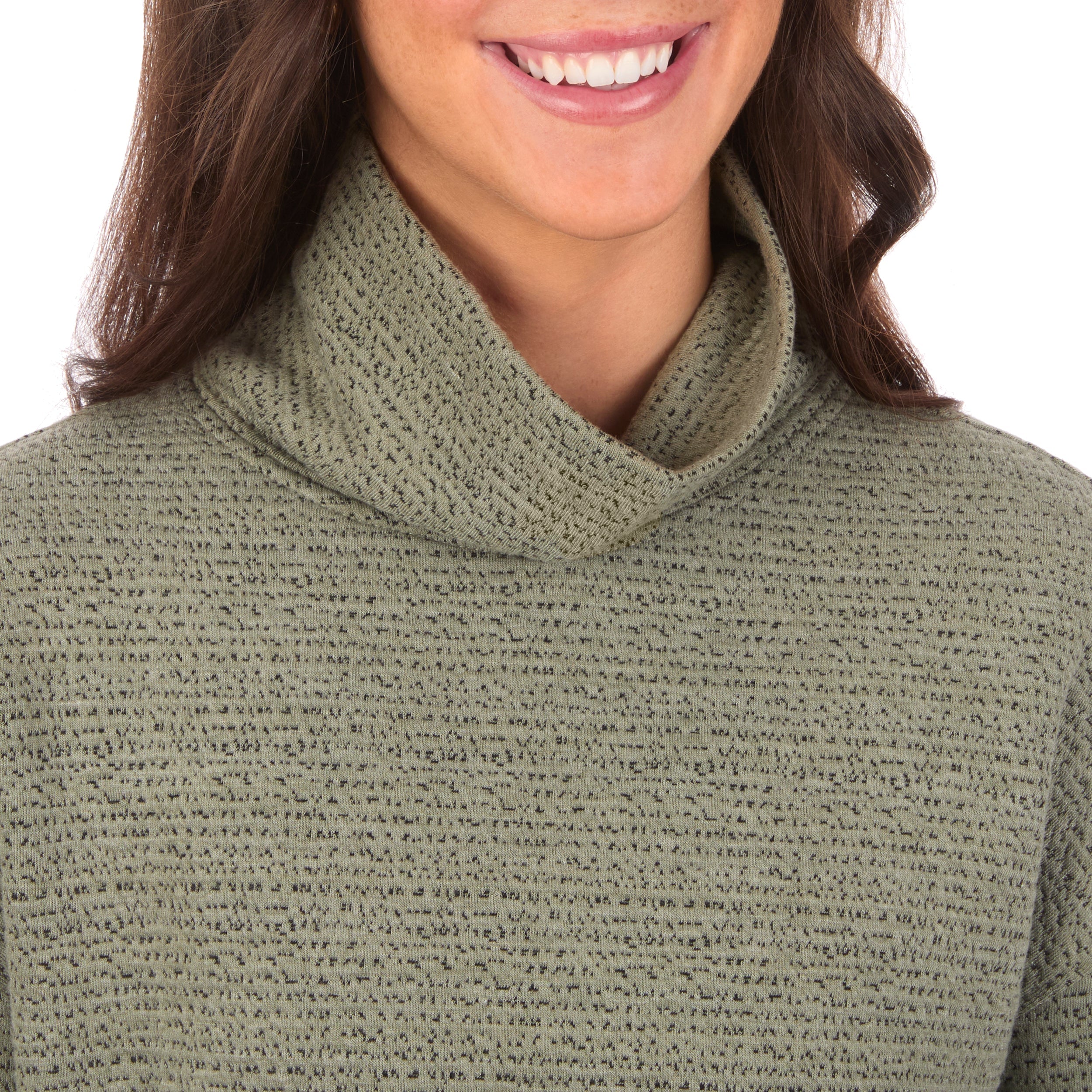 Women's Mock Neck Jacquard Pullover