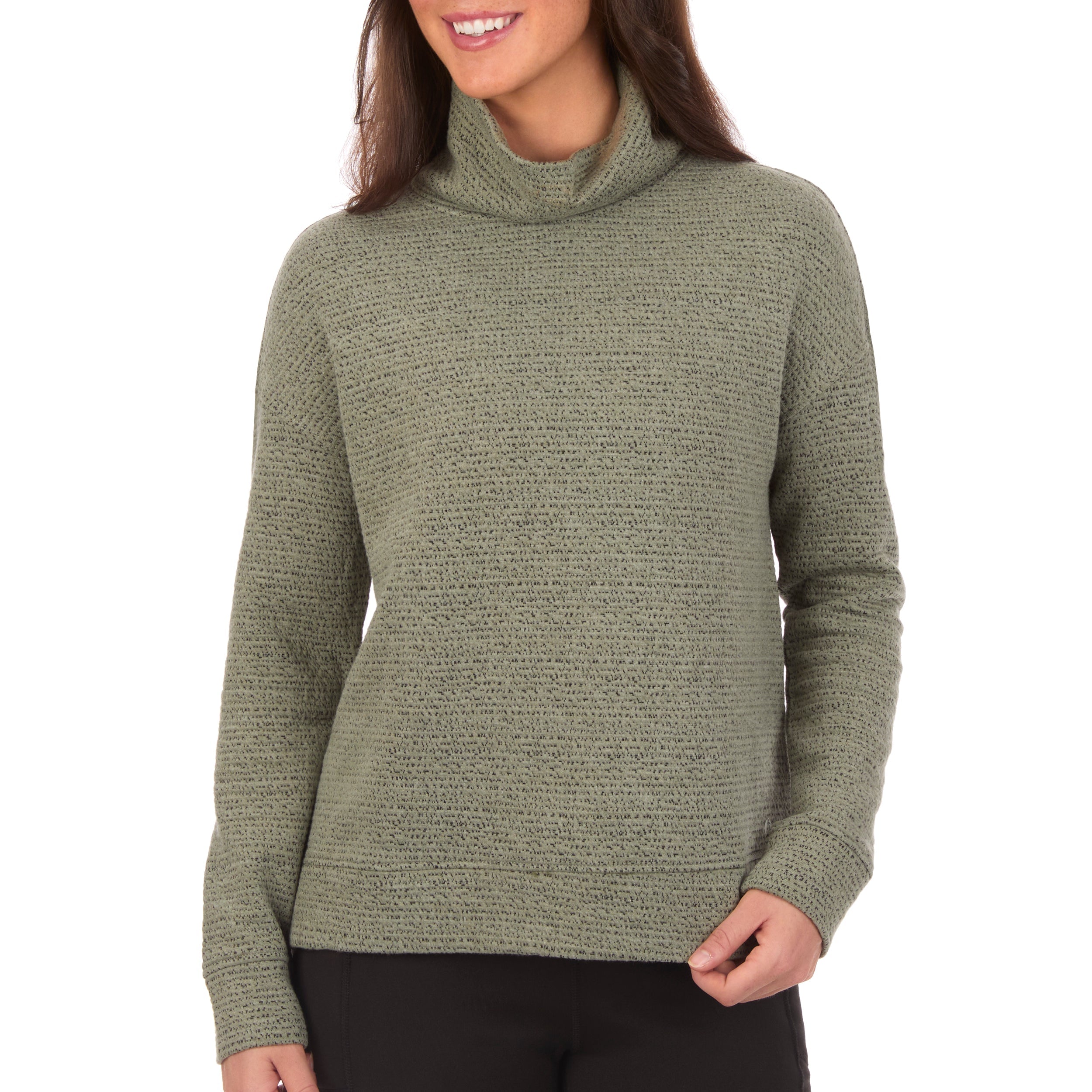 Women's Mock Neck Jacquard Pullover
