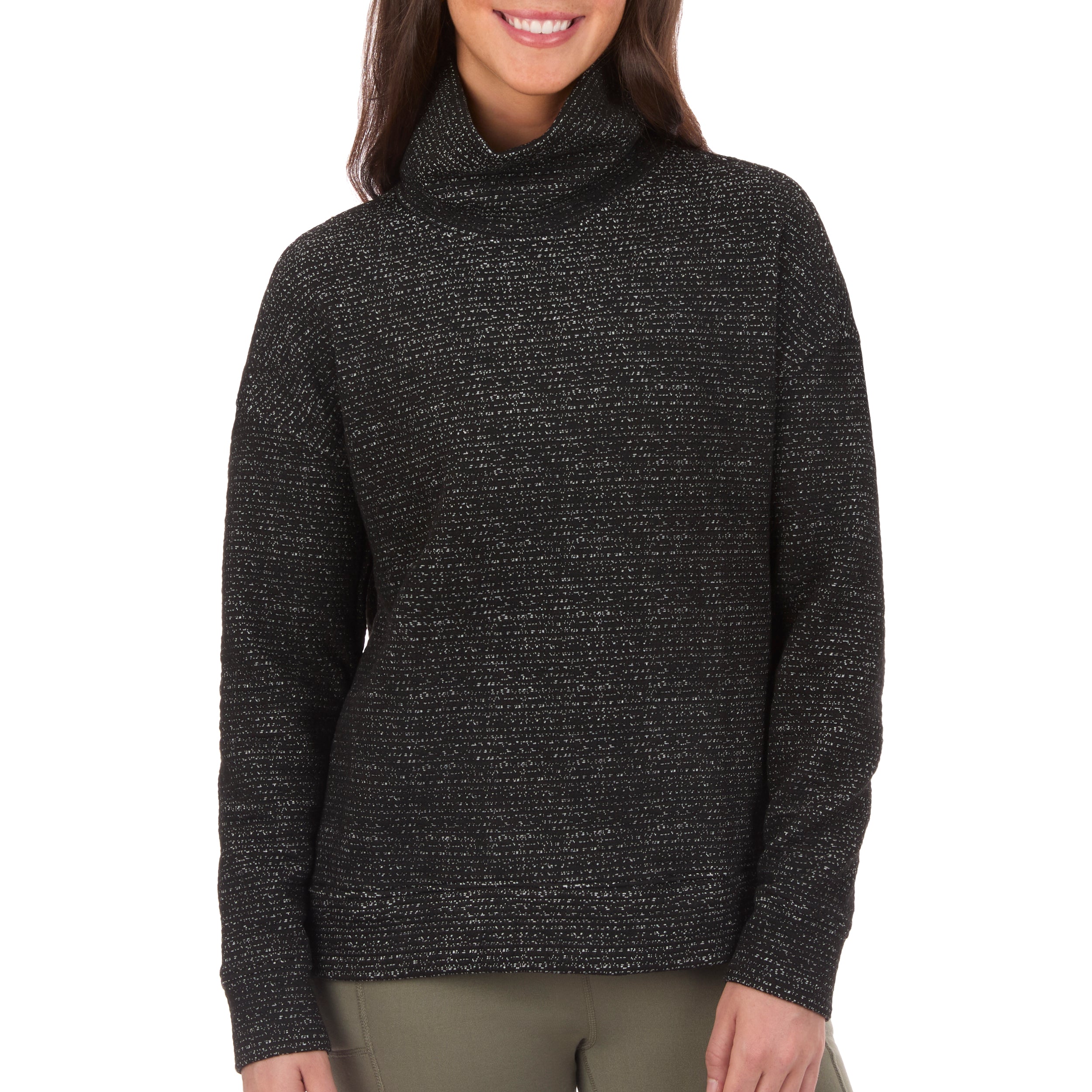 Women's Mock Neck Jacquard Pullover