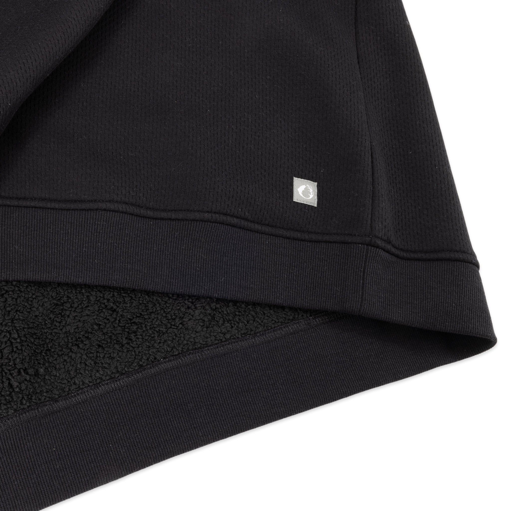 Sherpa Lined Jacquard Mesh Crewneck Sweatshirt