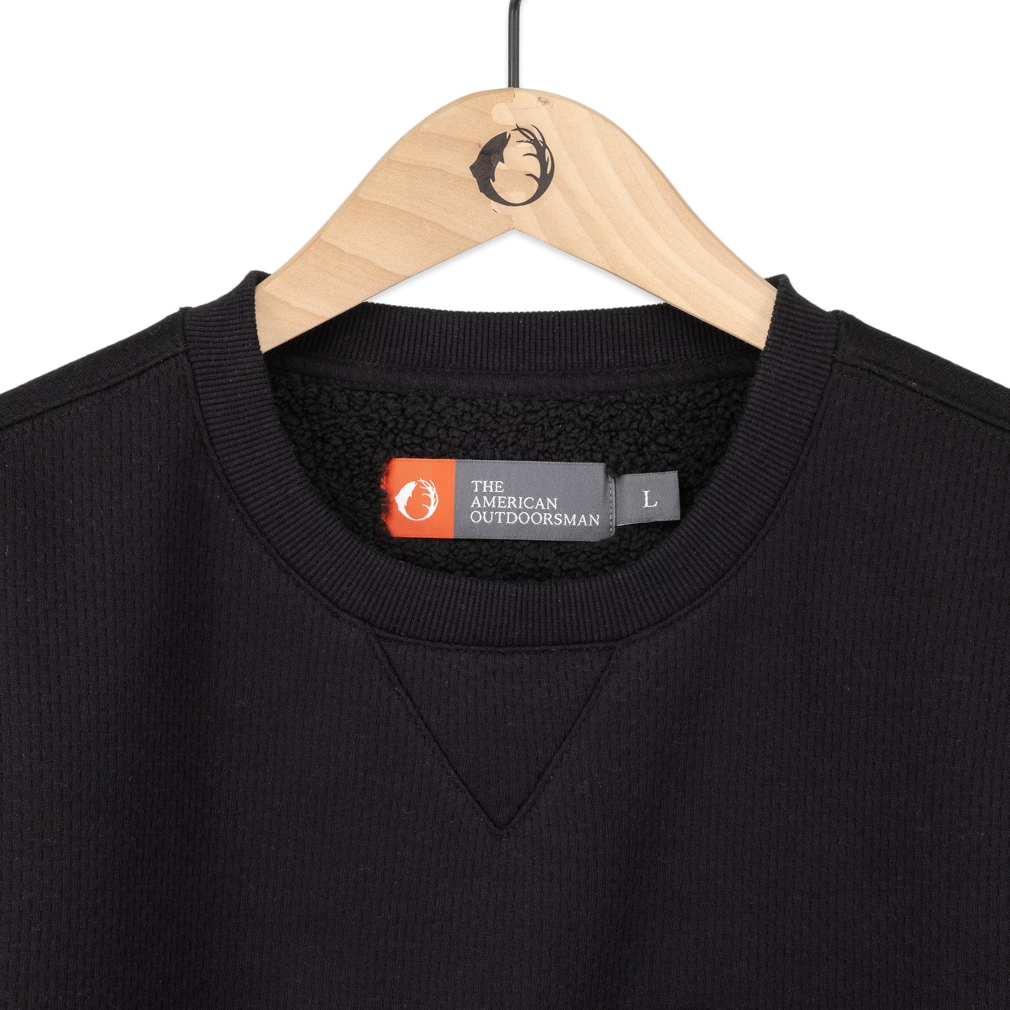 Sherpa Lined Jacquard Mesh Crewneck Sweatshirt