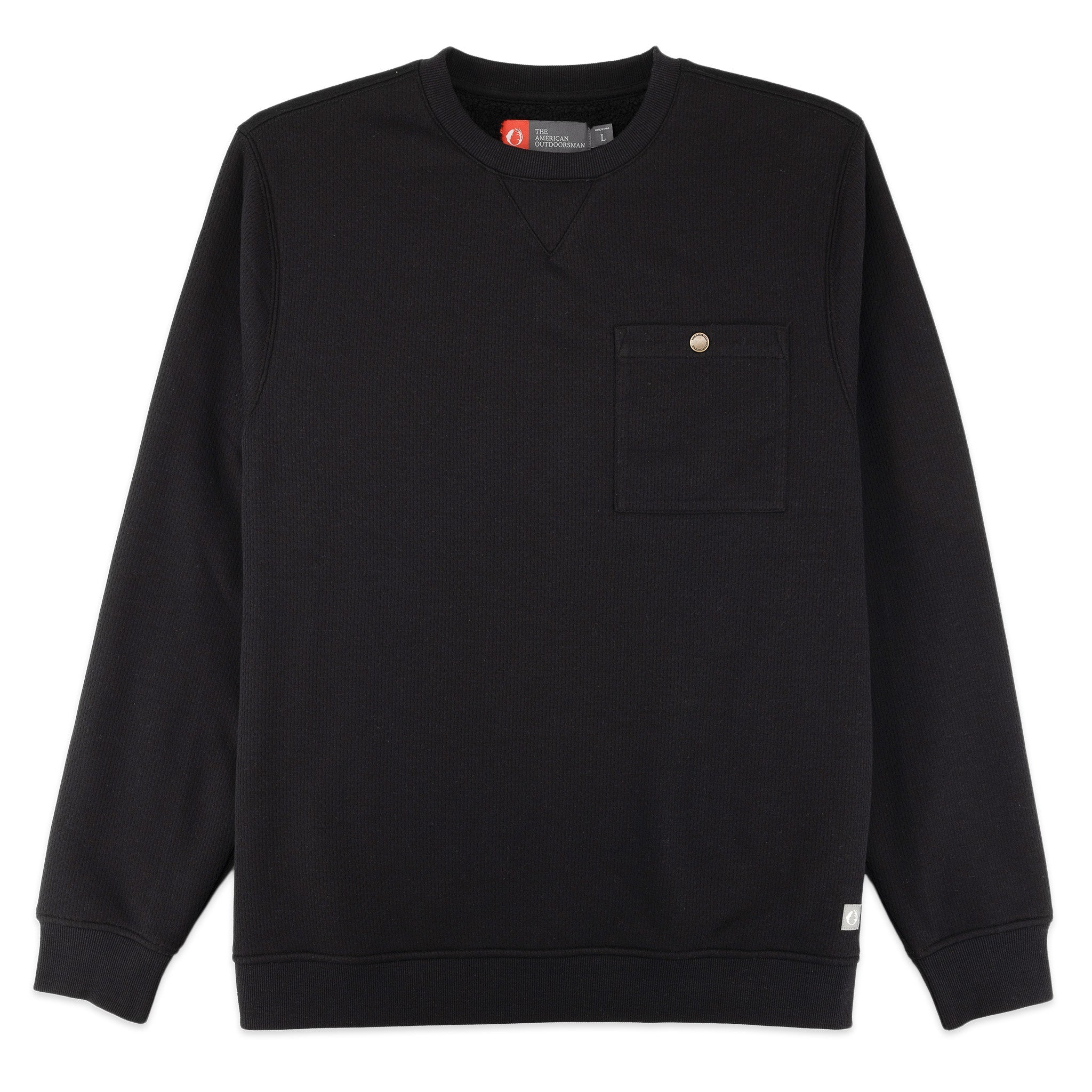 Sherpa Lined Jacquard Mesh Crewneck Sweatshirt