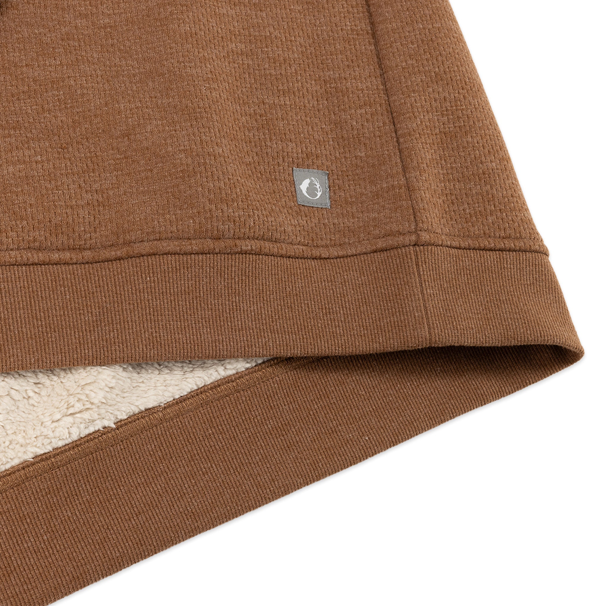 Sherpa Lined Jacquard Mesh Crewneck Sweatshirt