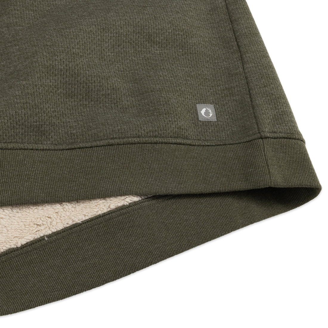 Sherpa Lined Jacquard Mesh Crewneck Sweatshirt