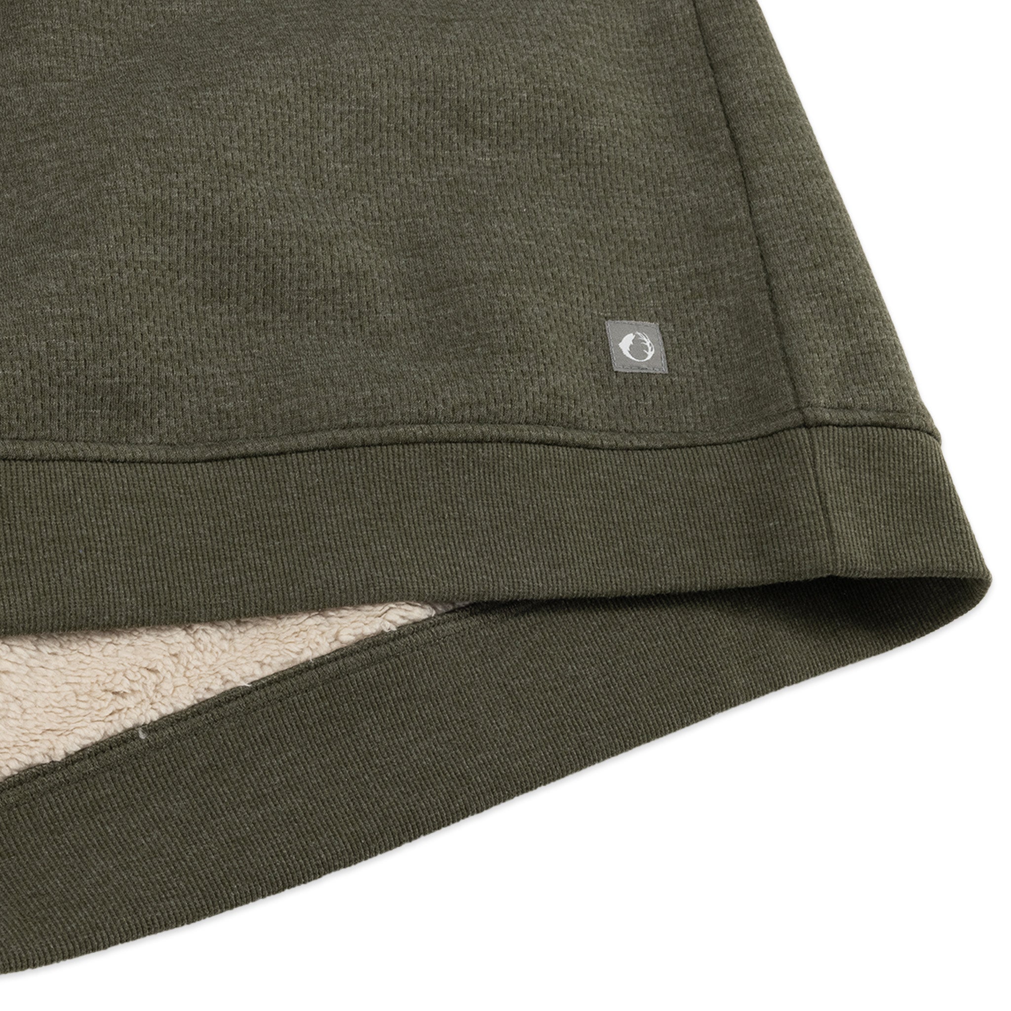 Sherpa Lined Jacquard Mesh Crewneck Sweatshirt