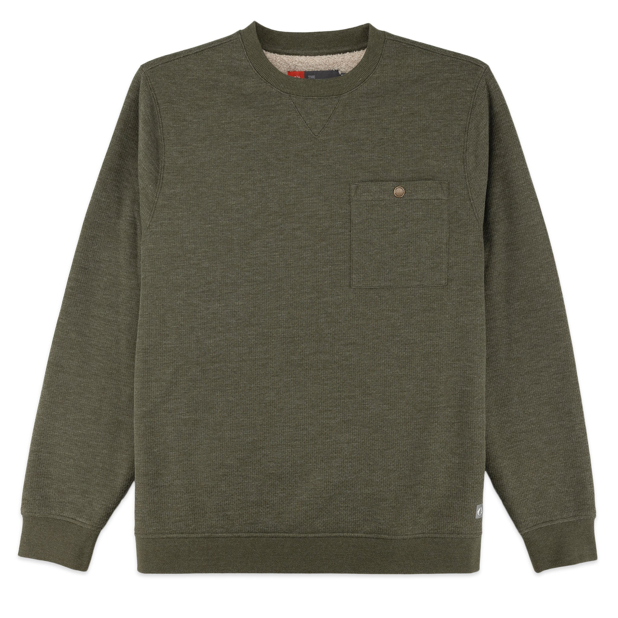 Sherpa Lined Jacquard Mesh Crewneck Sweatshirt