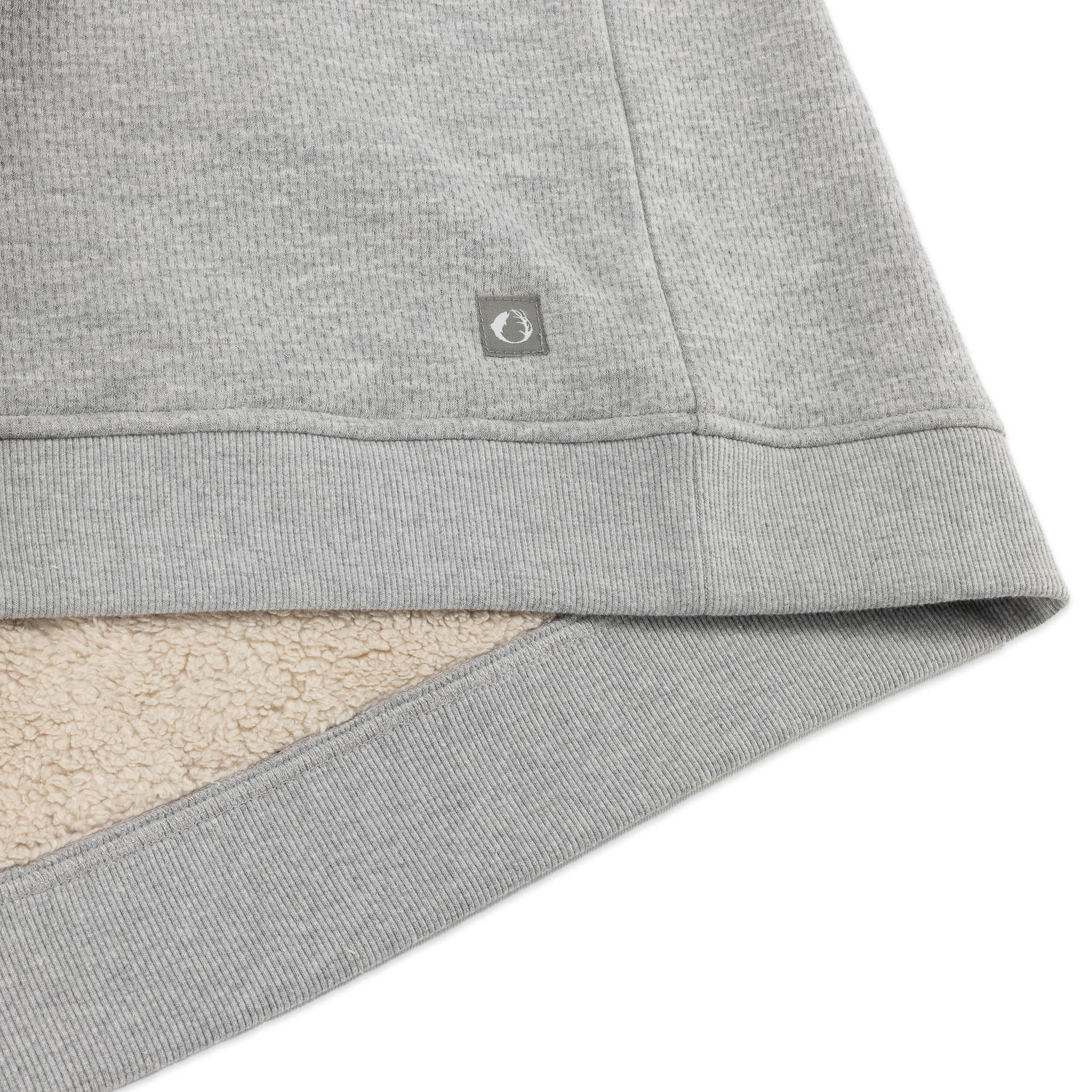 Sherpa Lined Jacquard Mesh Crewneck Sweatshirt