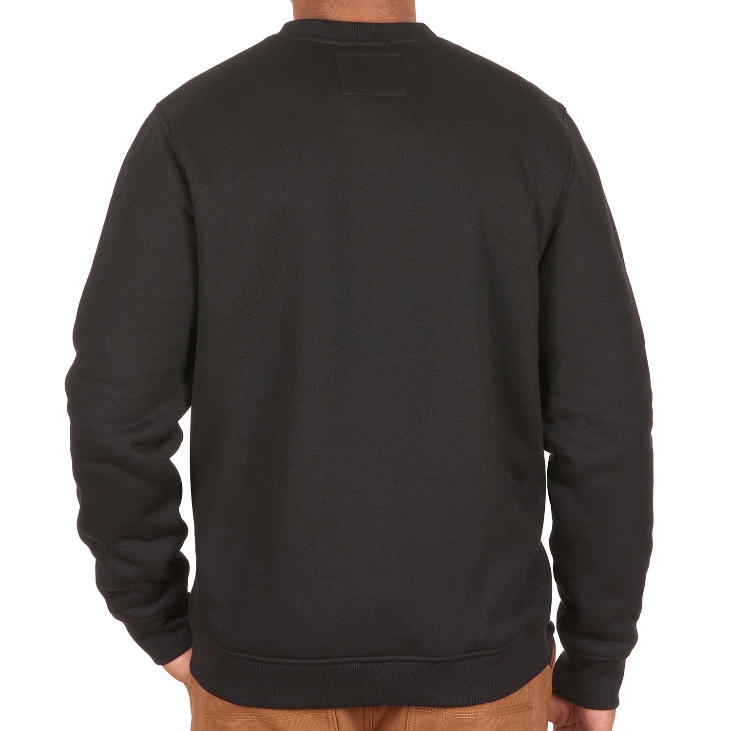 Sherpa Lined Jacquard Mesh Crewneck Sweatshirt