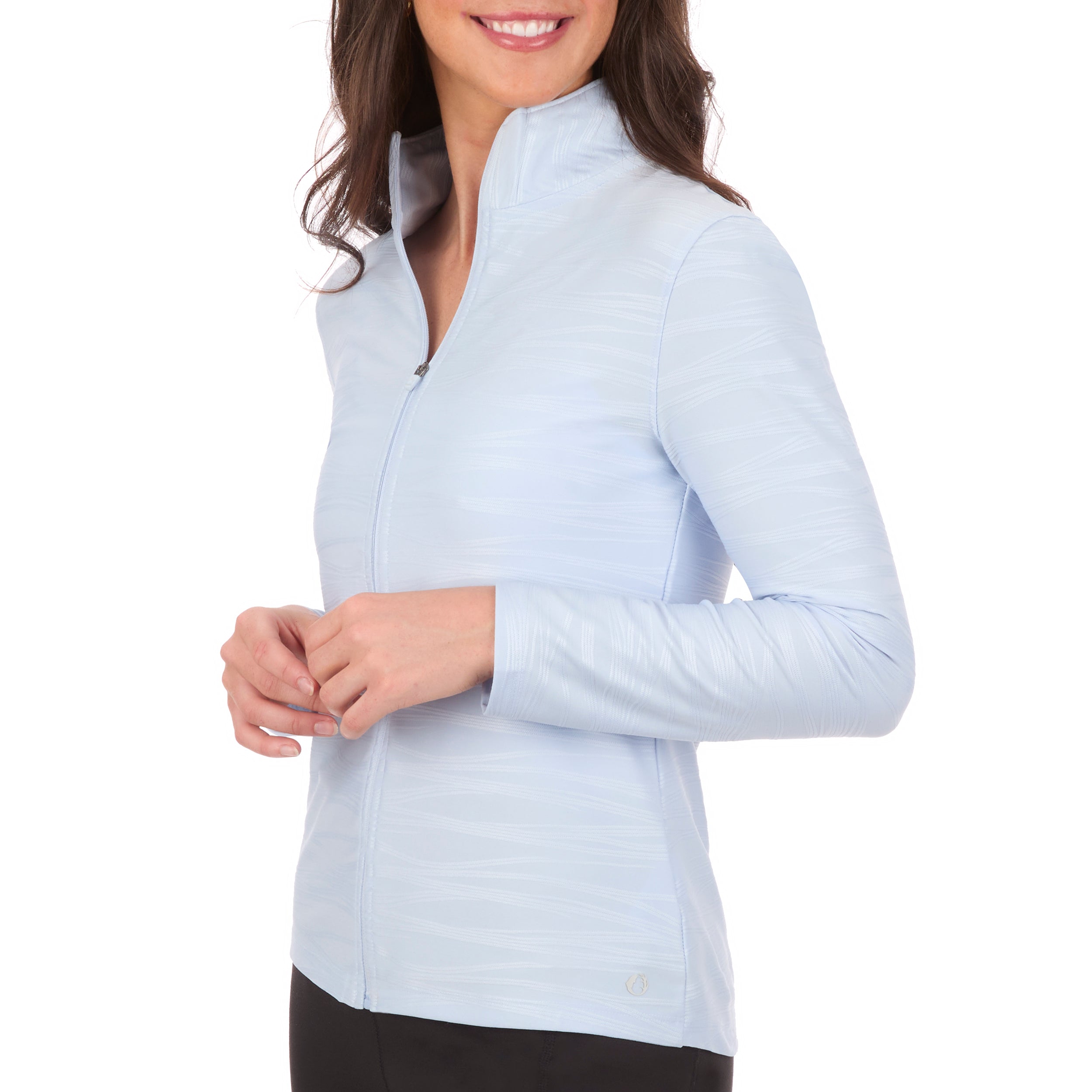 Women's Pintuck Jacquard Textured Full-Zip