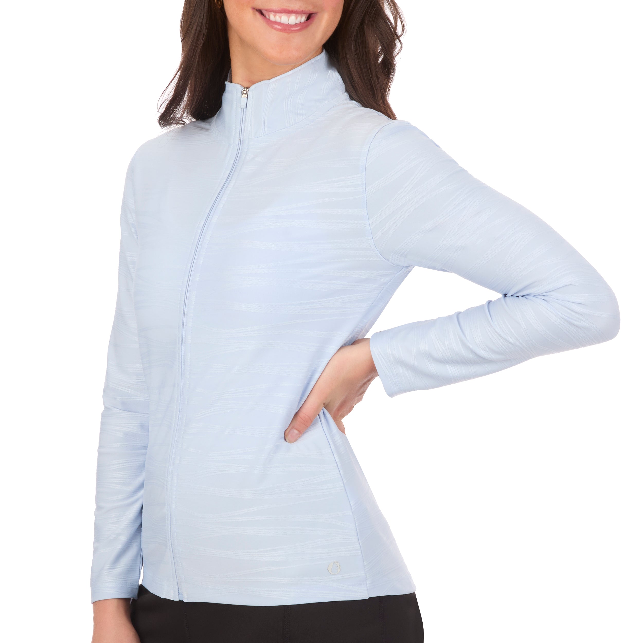 Women's Pintuck Jacquard Textured Full-Zip