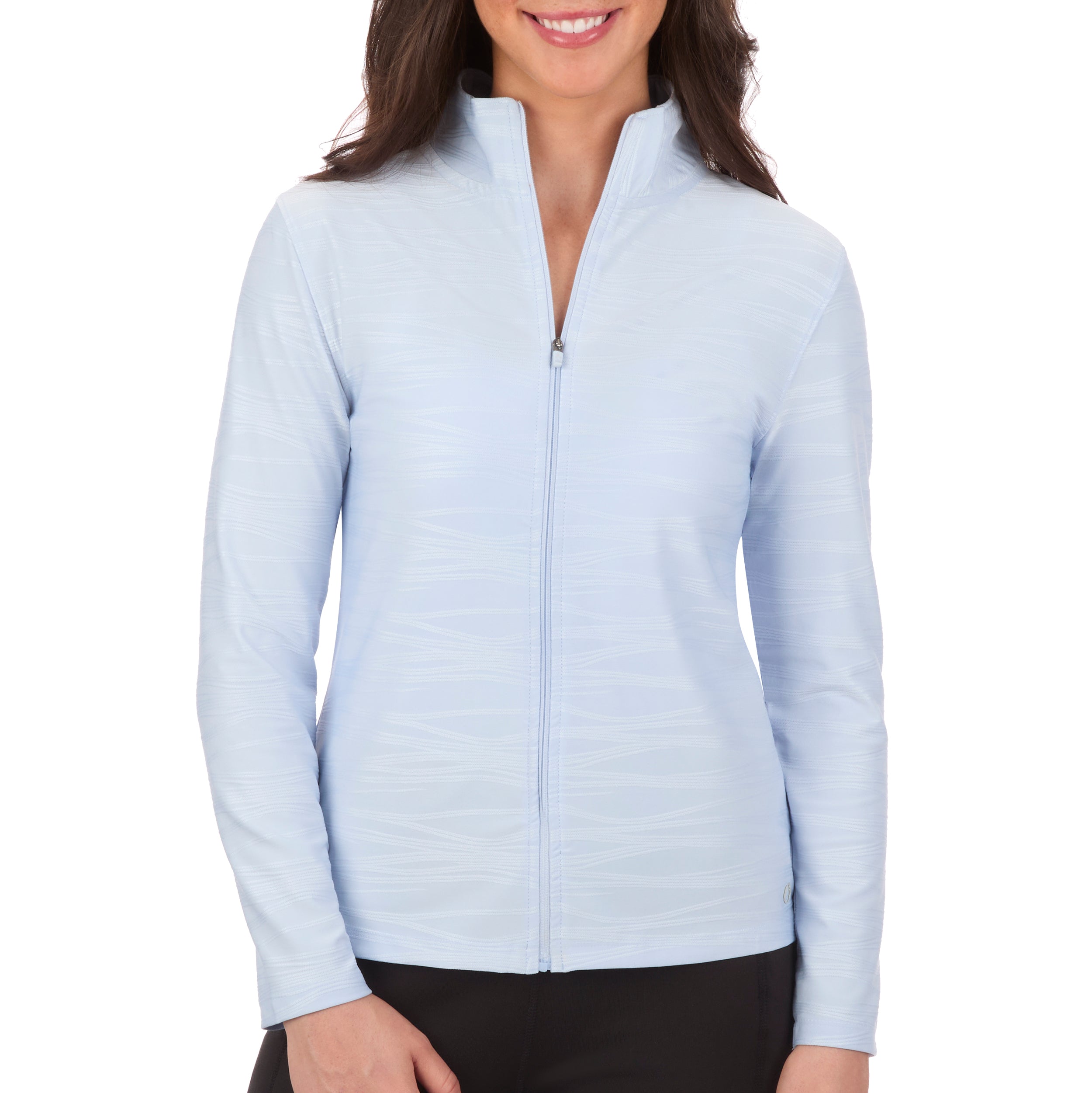 Women's Pintuck Jacquard Textured Full-Zip
