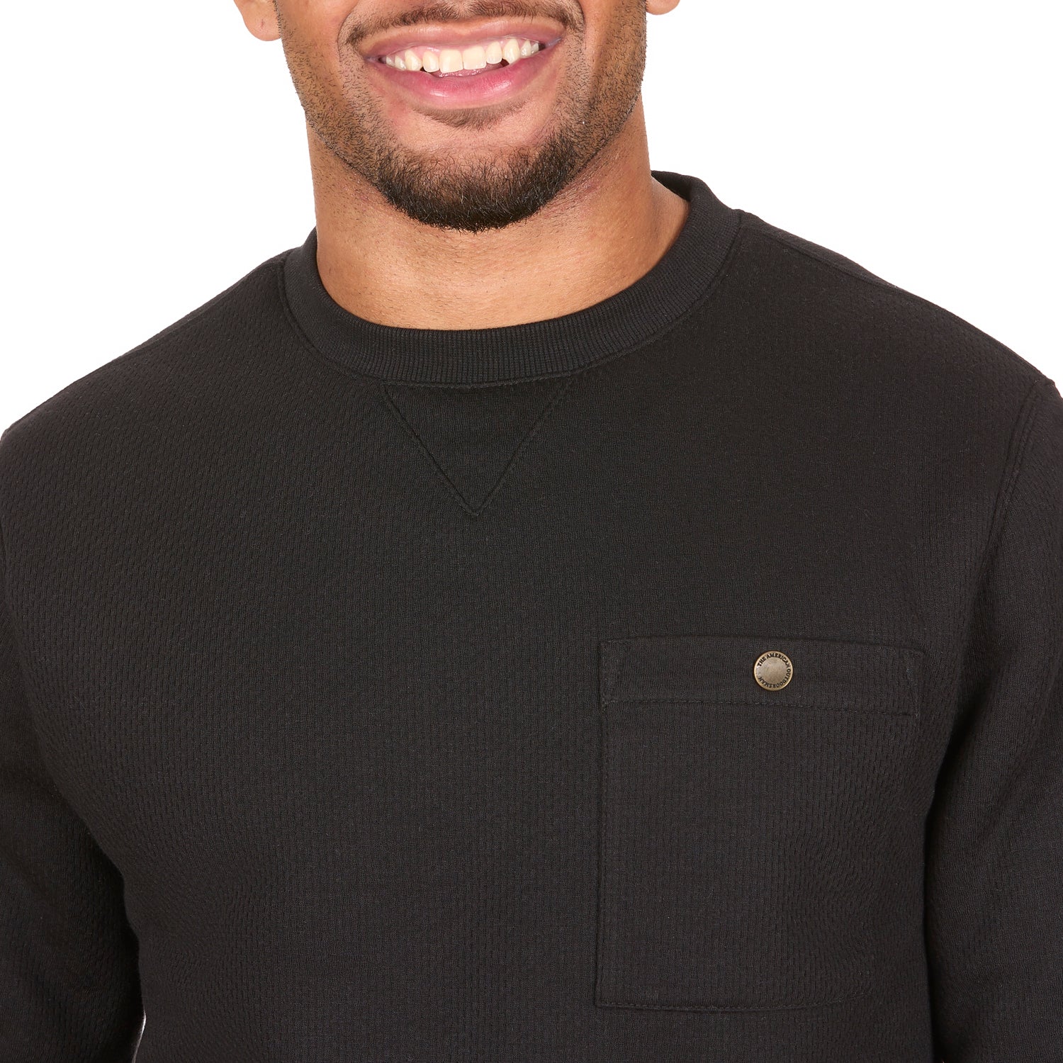 Sherpa Lined Jacquard Mesh Crewneck Sweatshirt