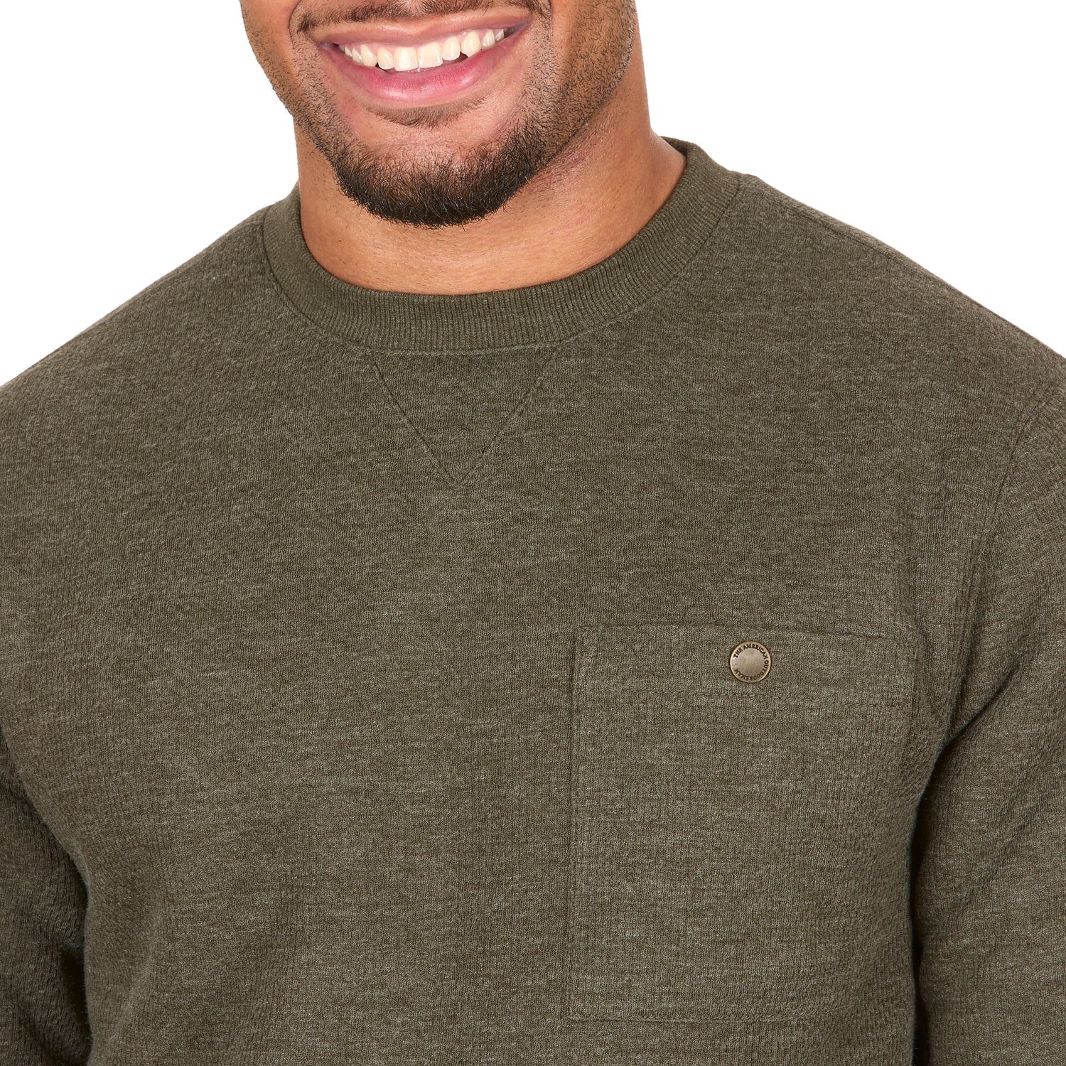 Sherpa Lined Jacquard Mesh Crewneck Sweatshirt