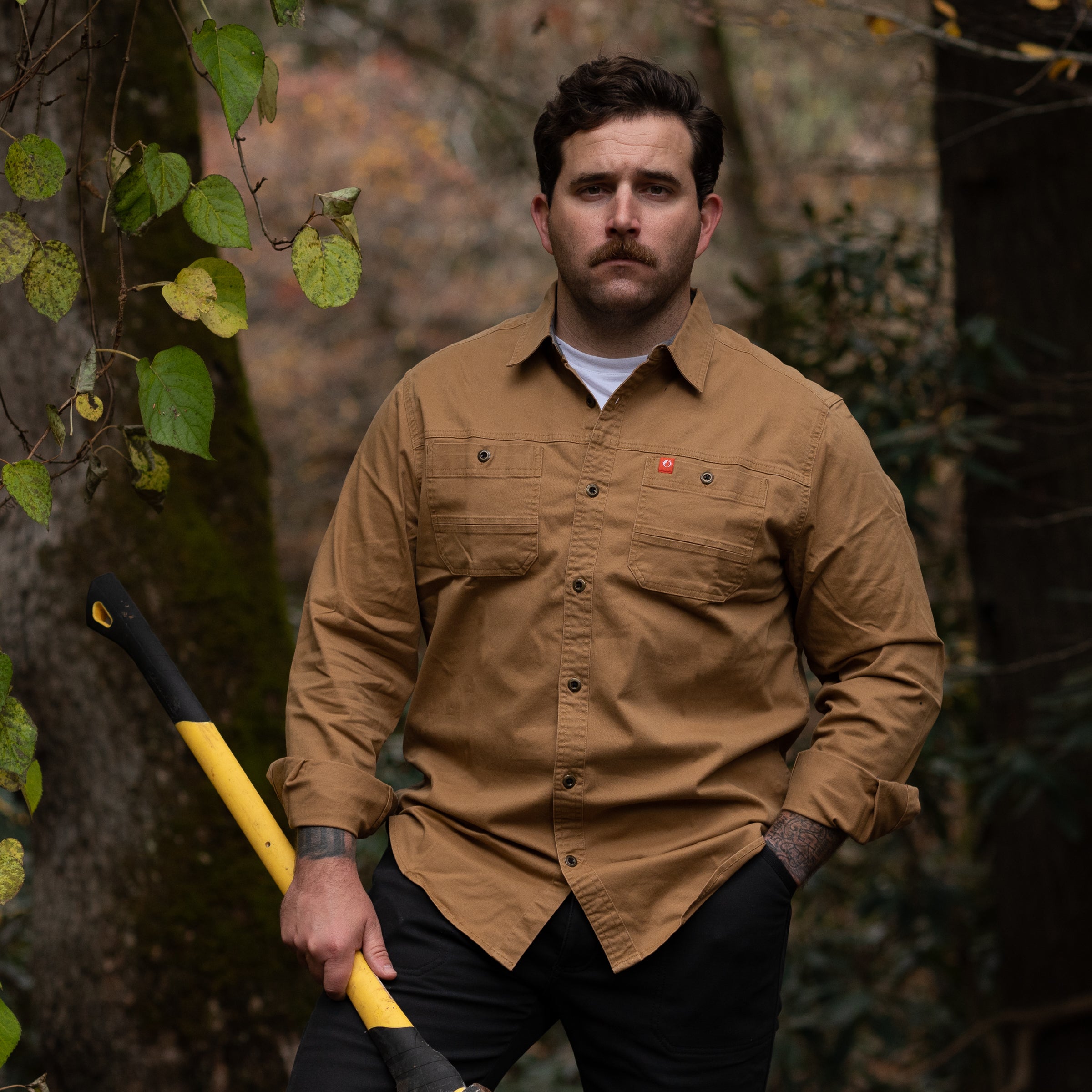 Long-Sleeve Stretch Twill Work Shirt