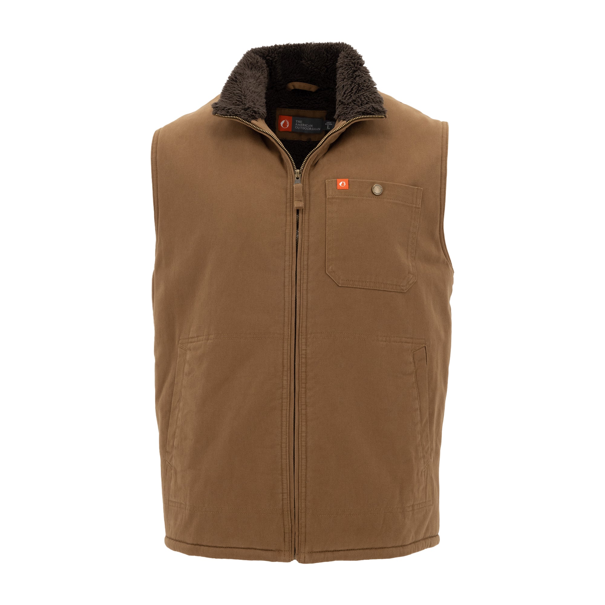 Solid Sherpa Lined Twill Vest