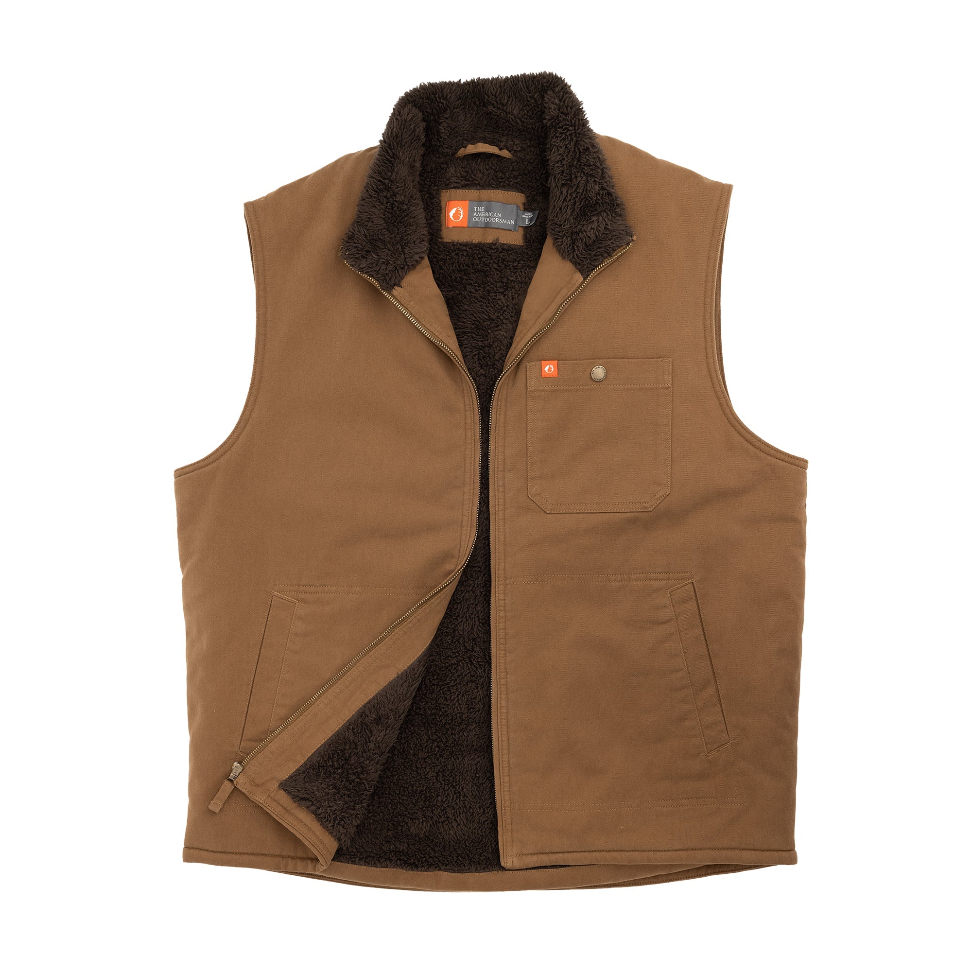 Solid Sherpa Lined Twill Vest