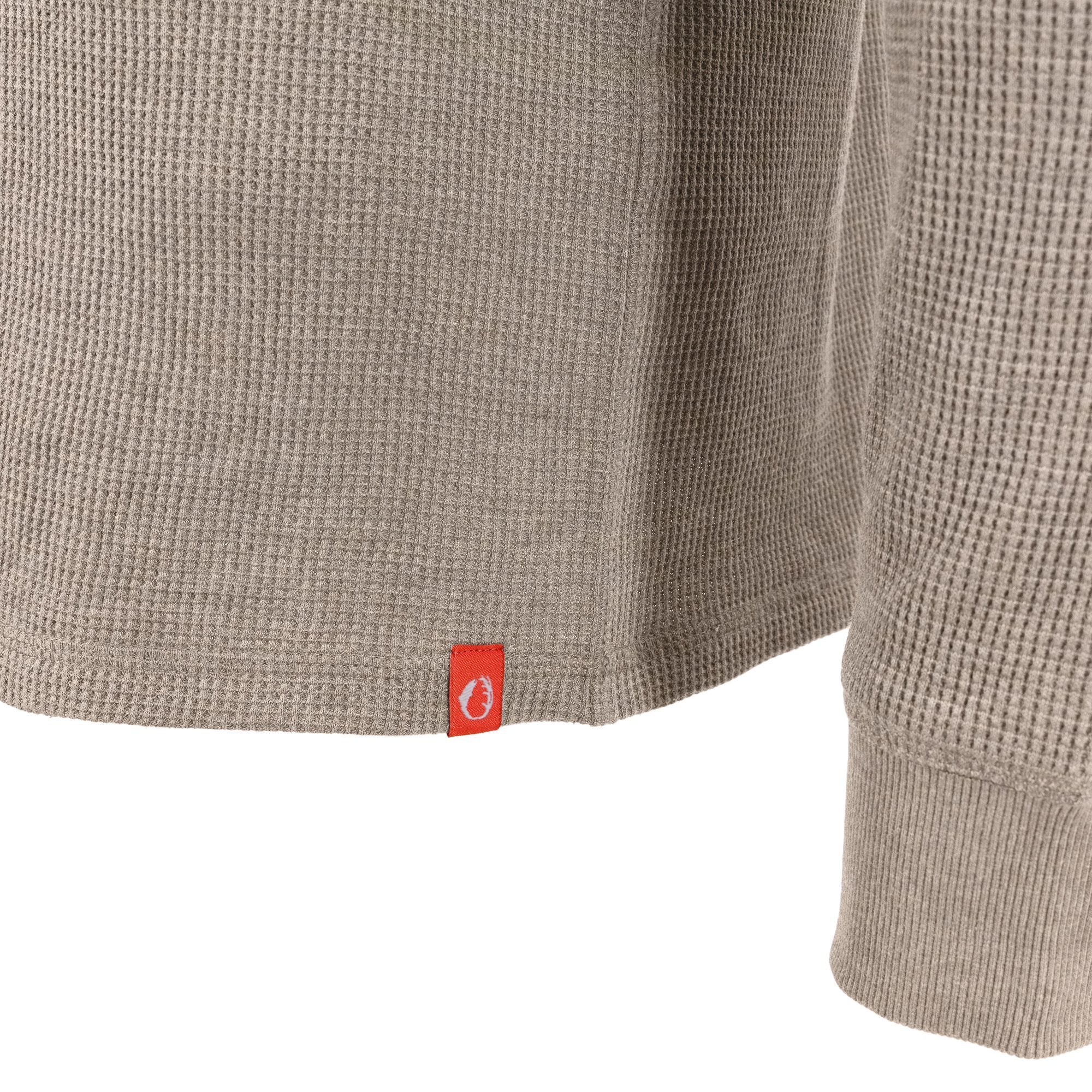Waffle Knit Thermal Henley With Pocket