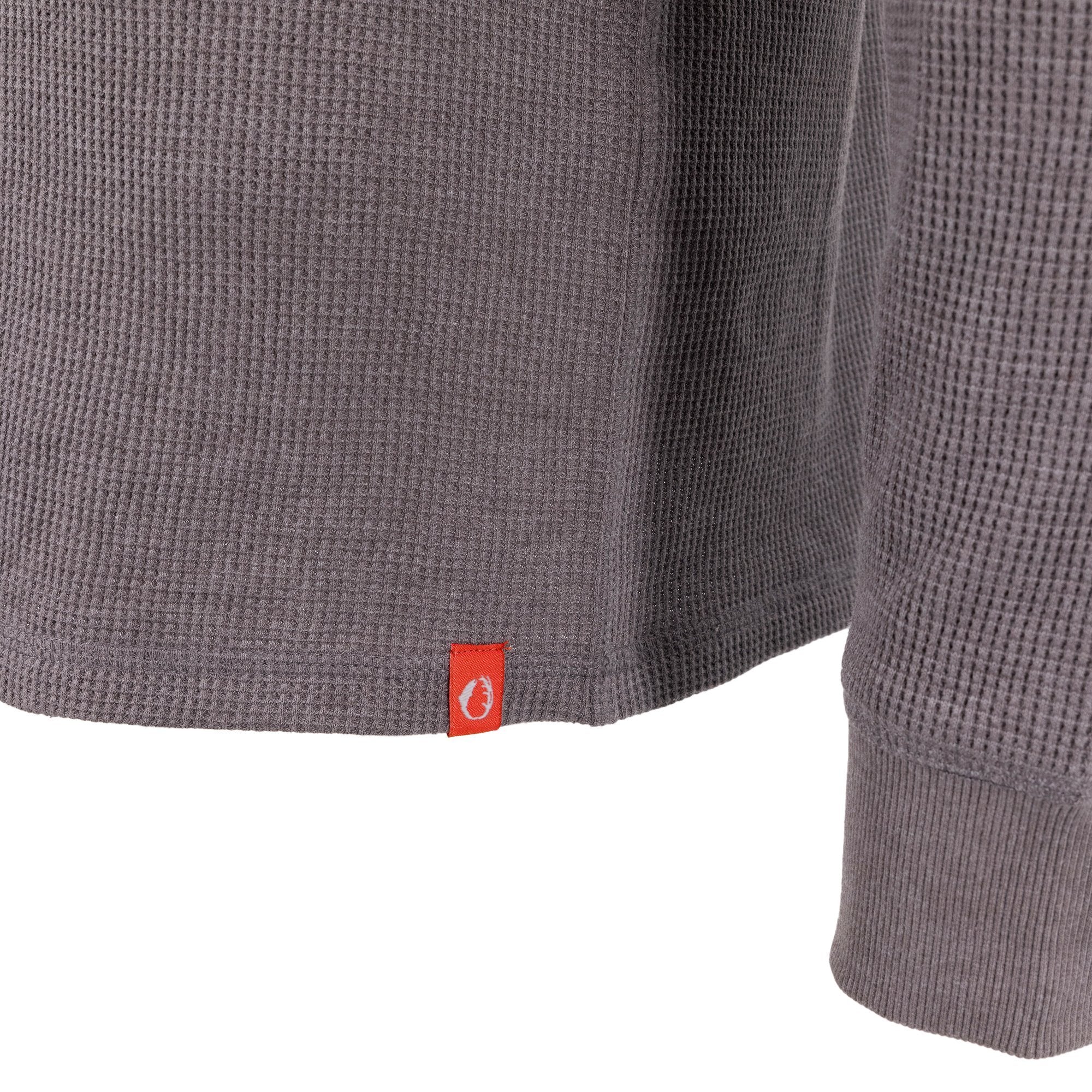 Waffle Knit Thermal Henley With Pocket