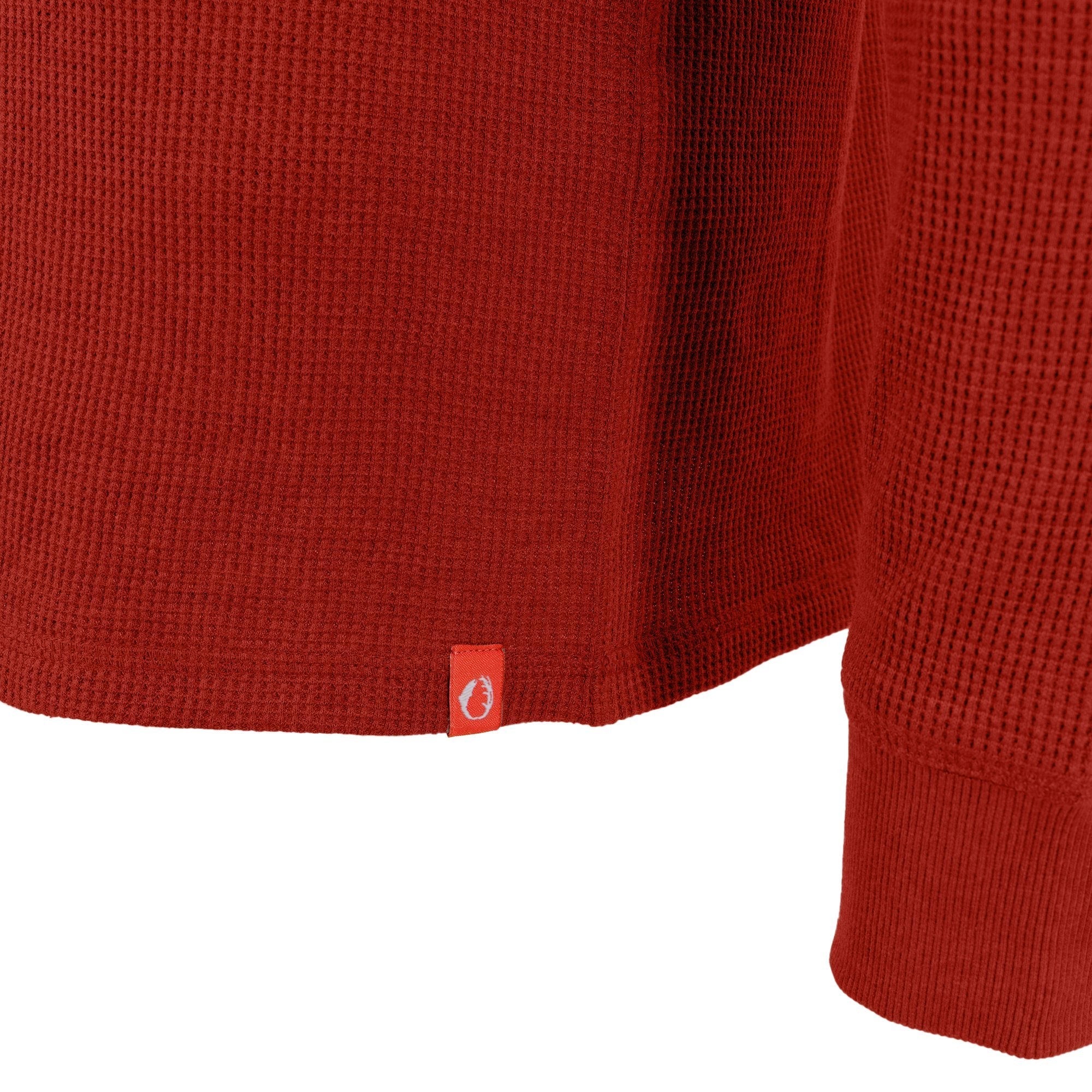 Waffle Knit Thermal Henley With Pocket